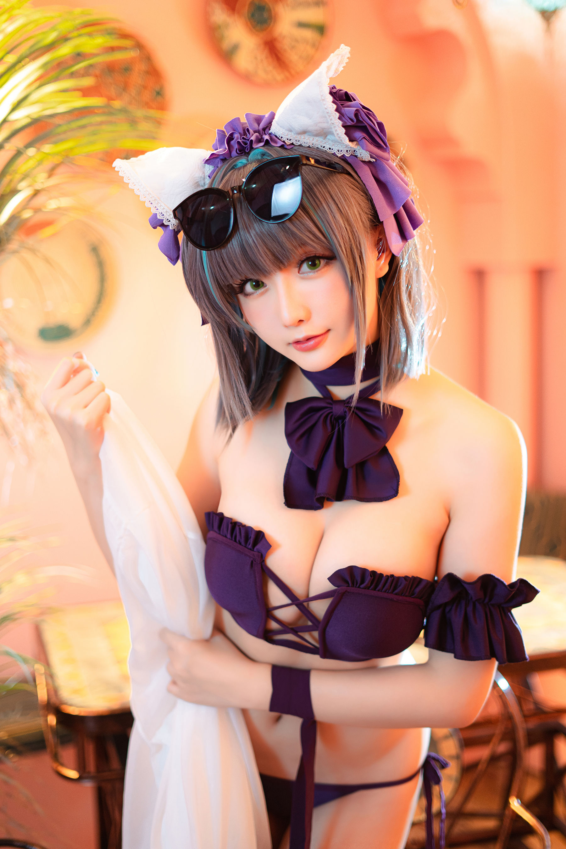 [COS福利] Coser小姐姐星之迟迟 - R-Maid《柴郡泳装》