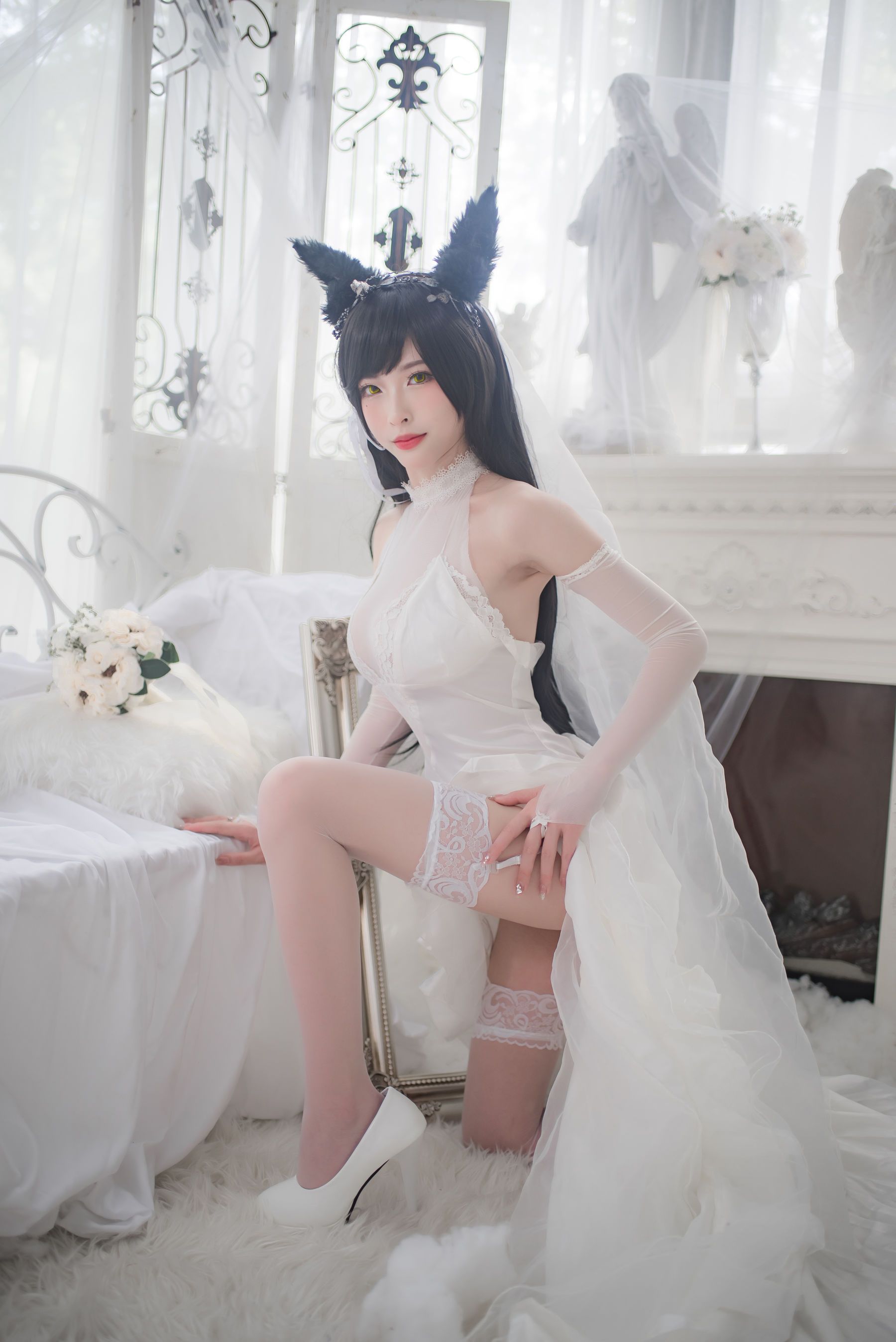[COS福利] 尤物清水由乃 - 爱宕婚纱