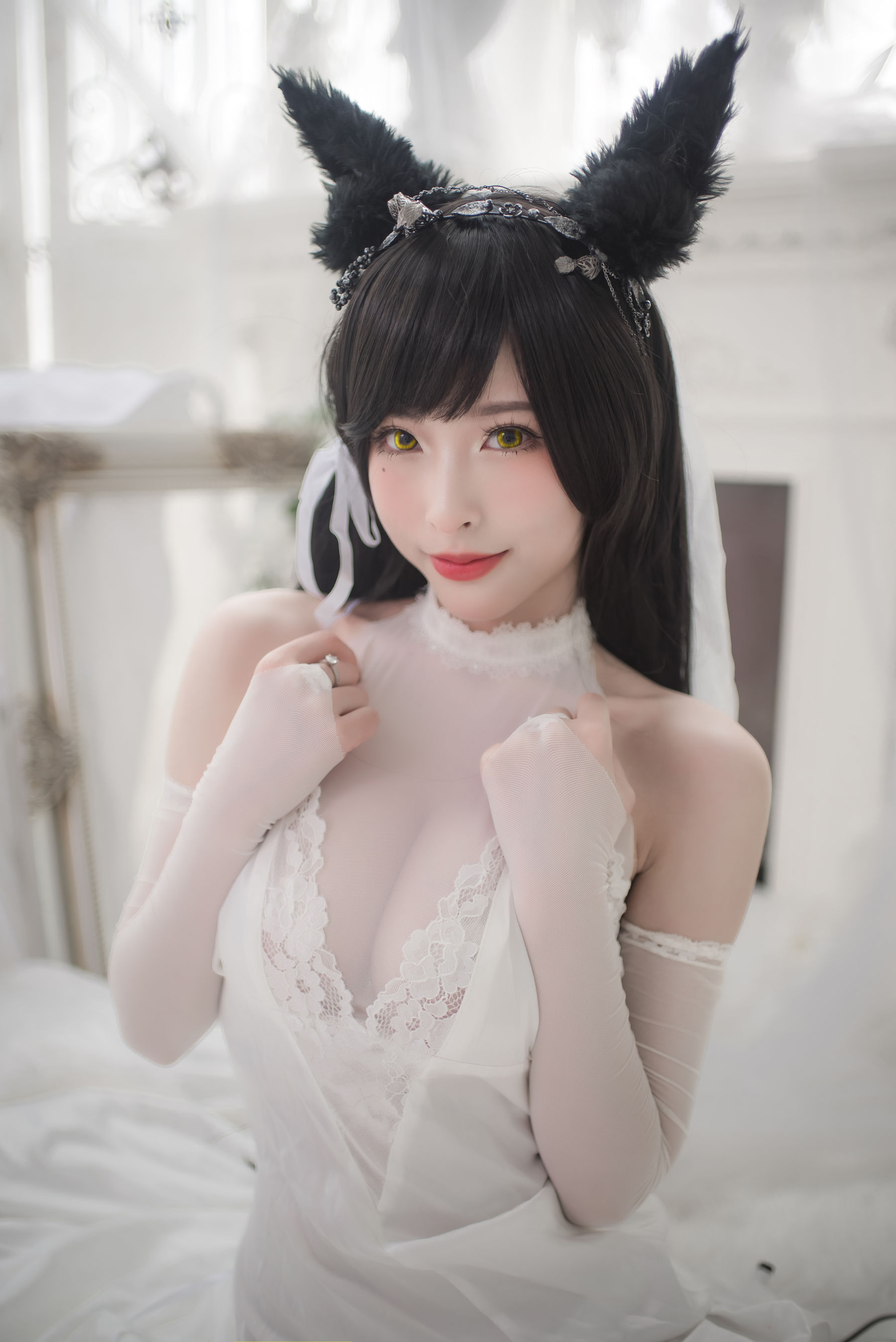 [COS福利] 尤物清水由乃 - 爱宕婚纱