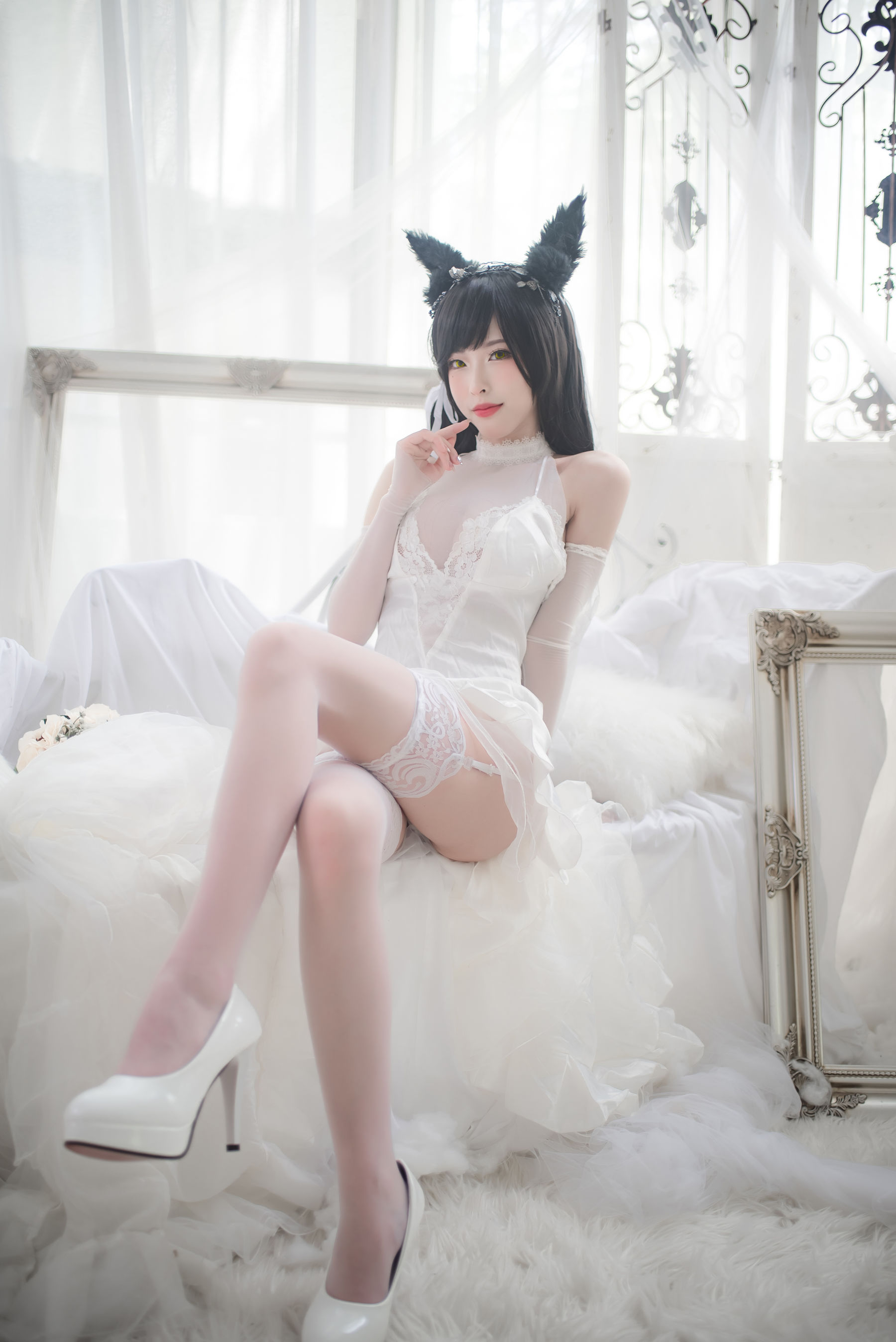 [COS福利] 尤物清水由乃 - 爱宕婚纱