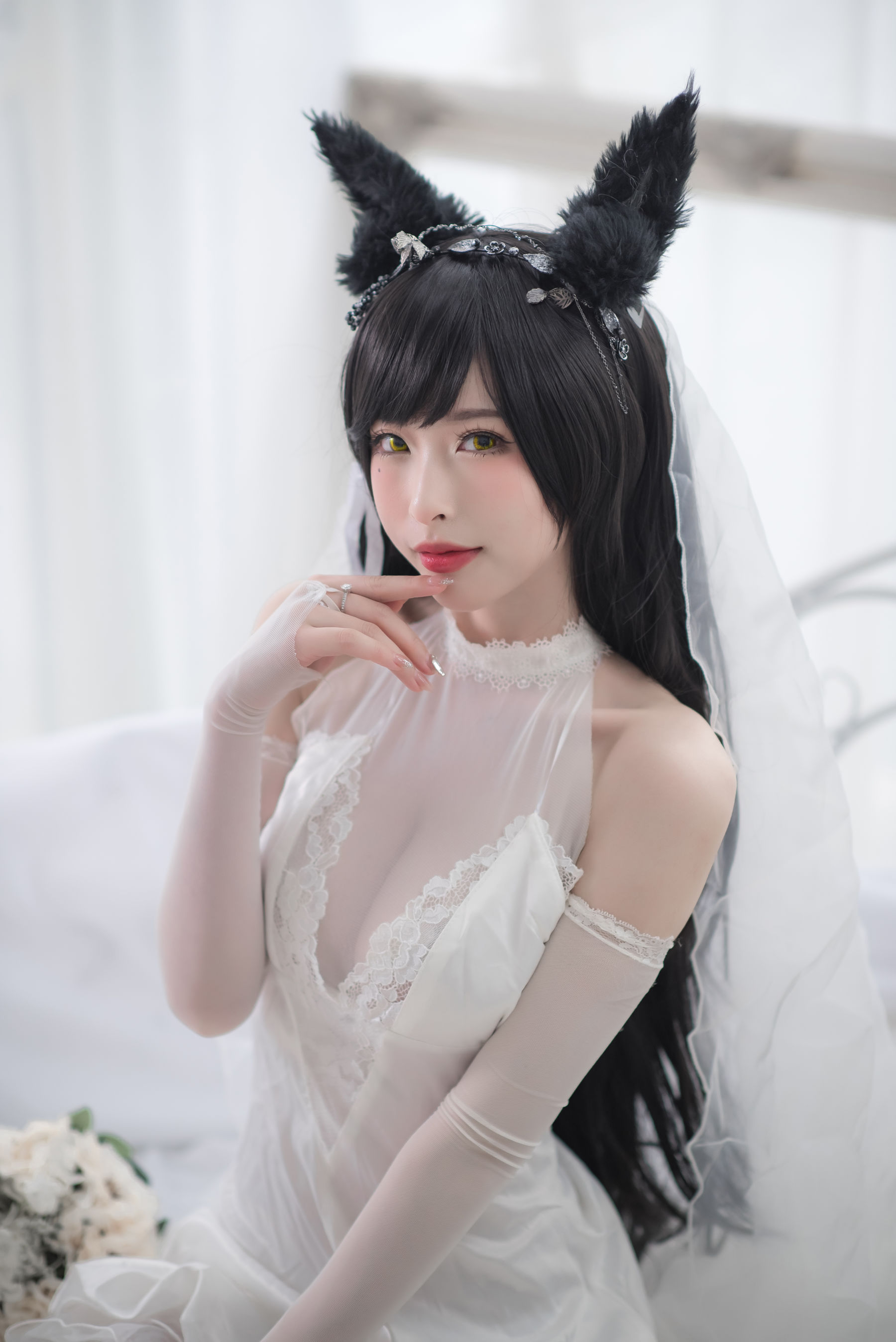 [COS福利] 尤物清水由乃 - 爱宕婚纱