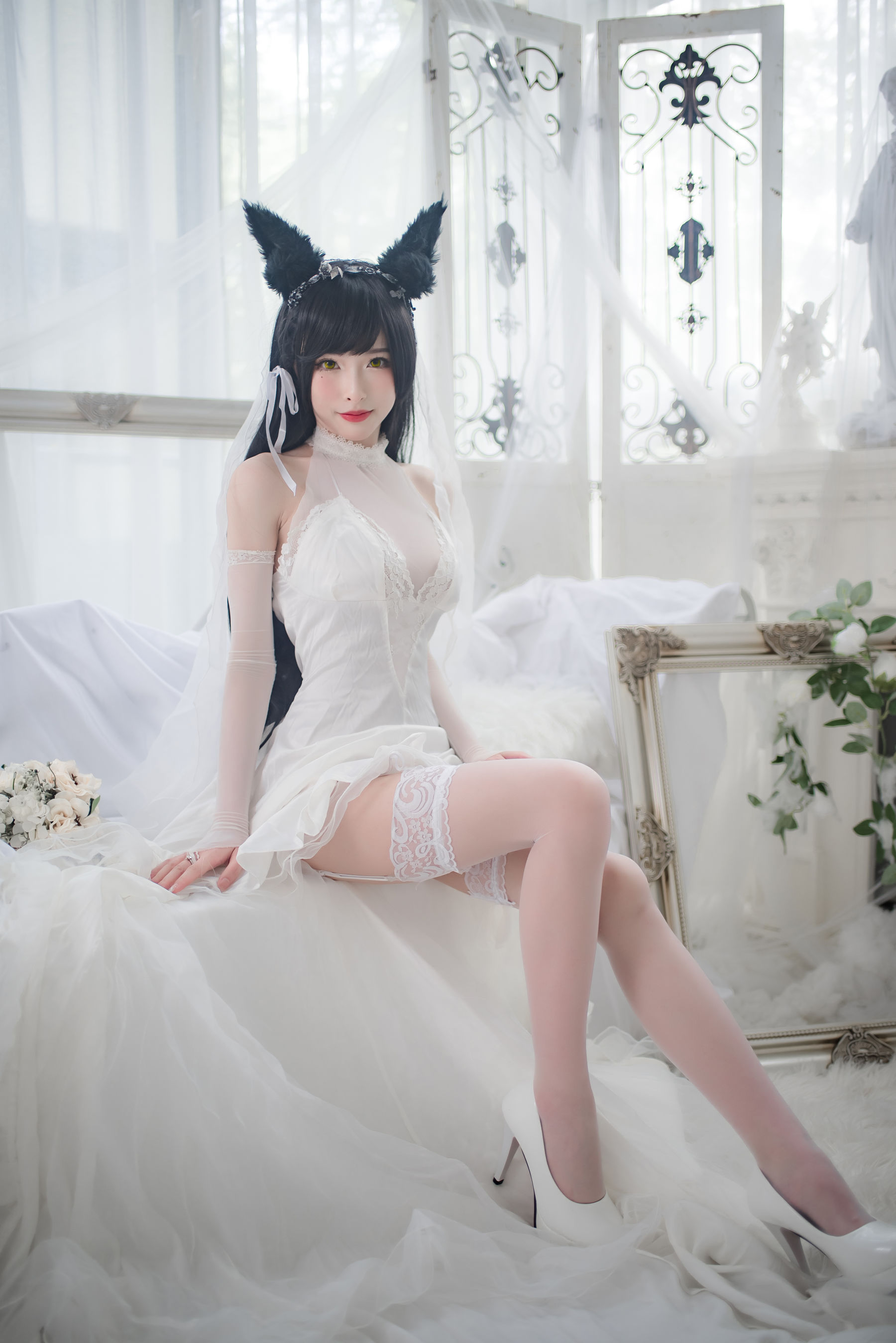 [COS福利] 尤物清水由乃 - 爱宕婚纱