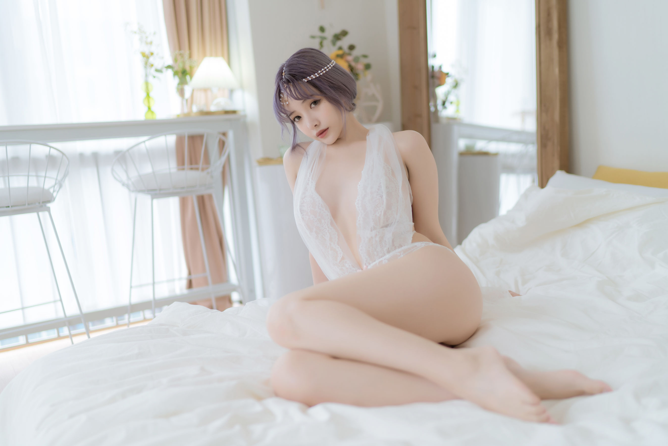 [COS福利] 动漫博主雯妹 - 白色希腊