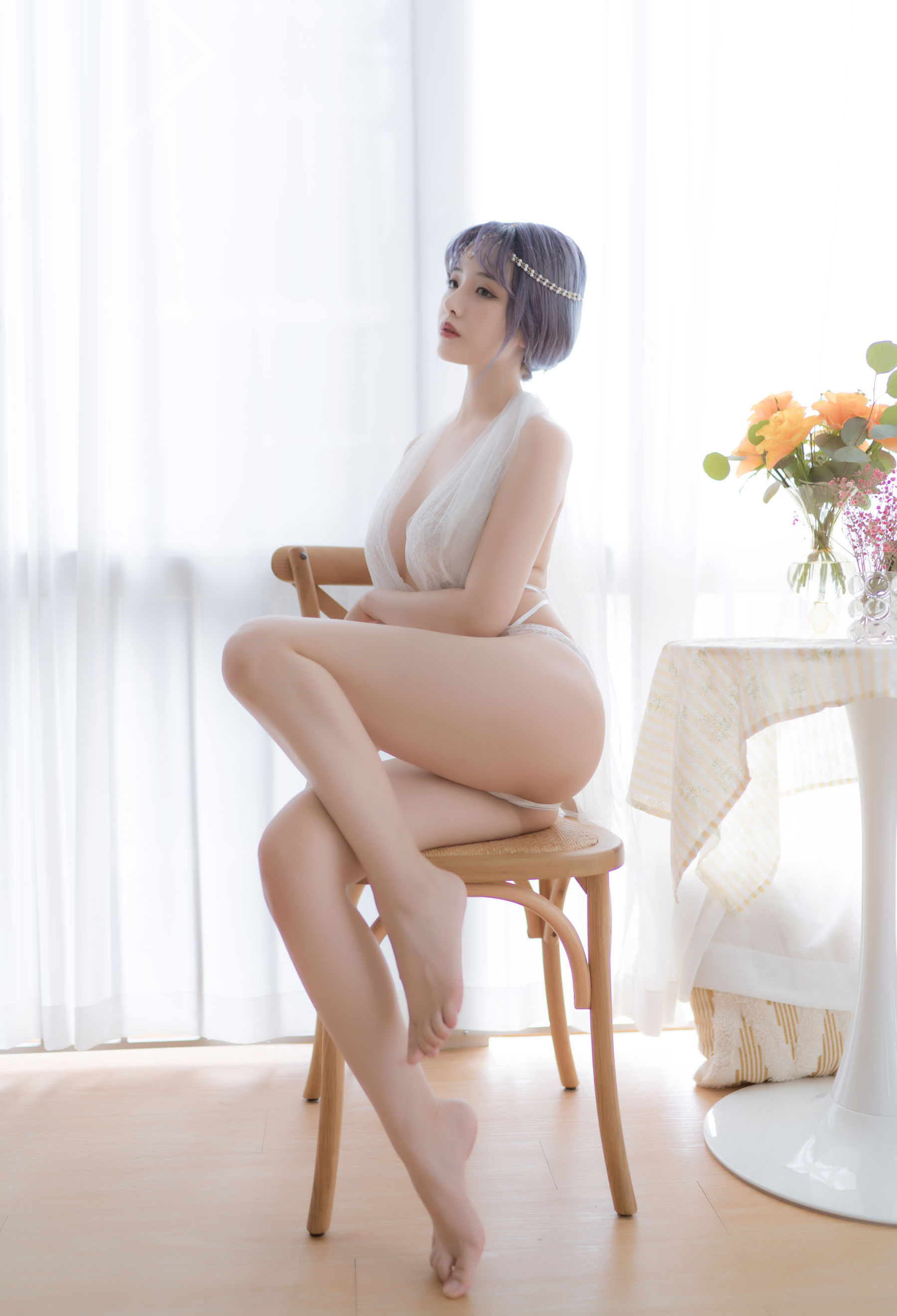 [COS福利] 动漫博主雯妹 - 白色希腊