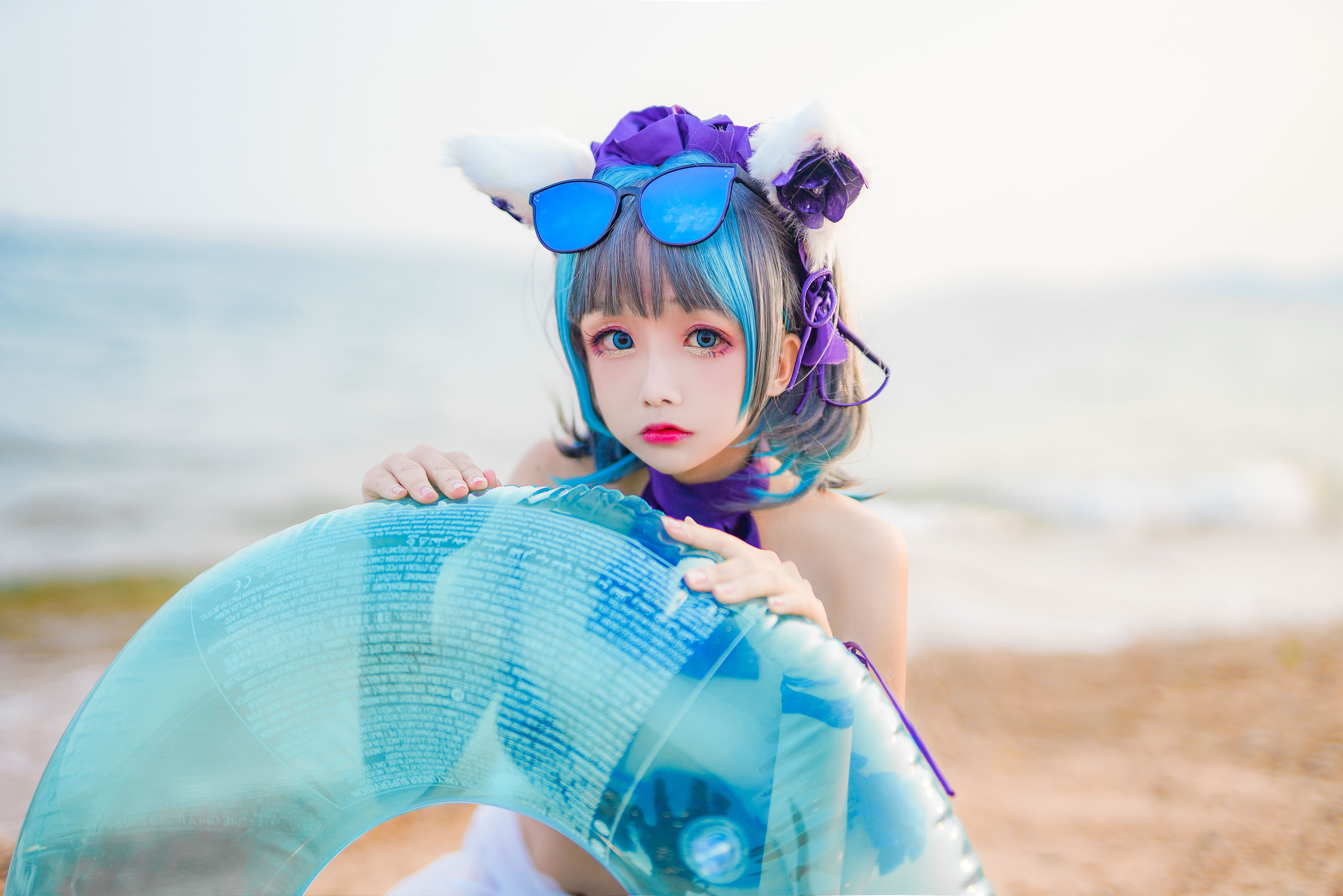 [COS福利] Cosplay日奈娇 - 柴郡猫泳装