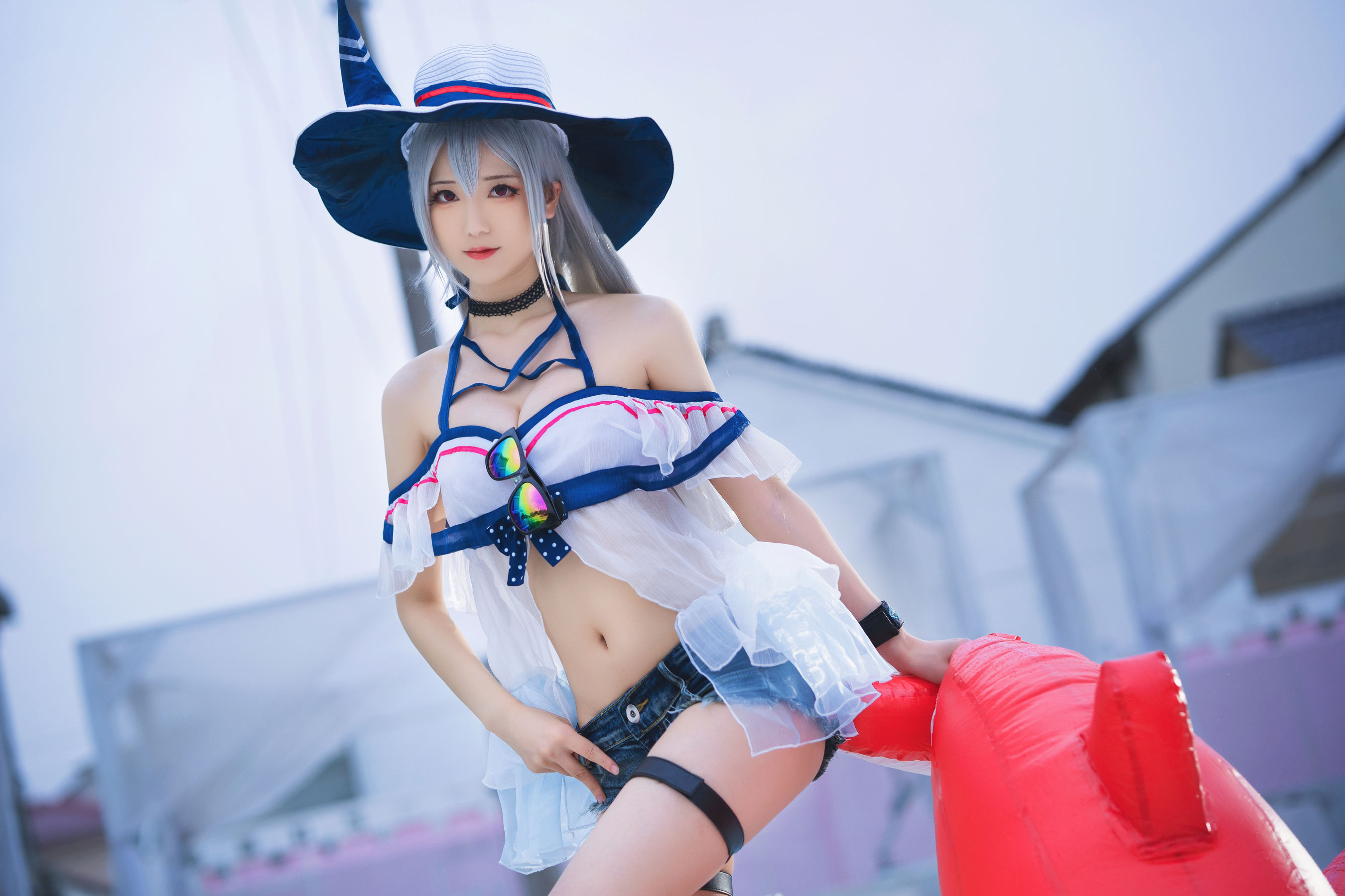 [COS福利] 小姐姐弥音音ww - 明日方舟 斯卡蒂泳装