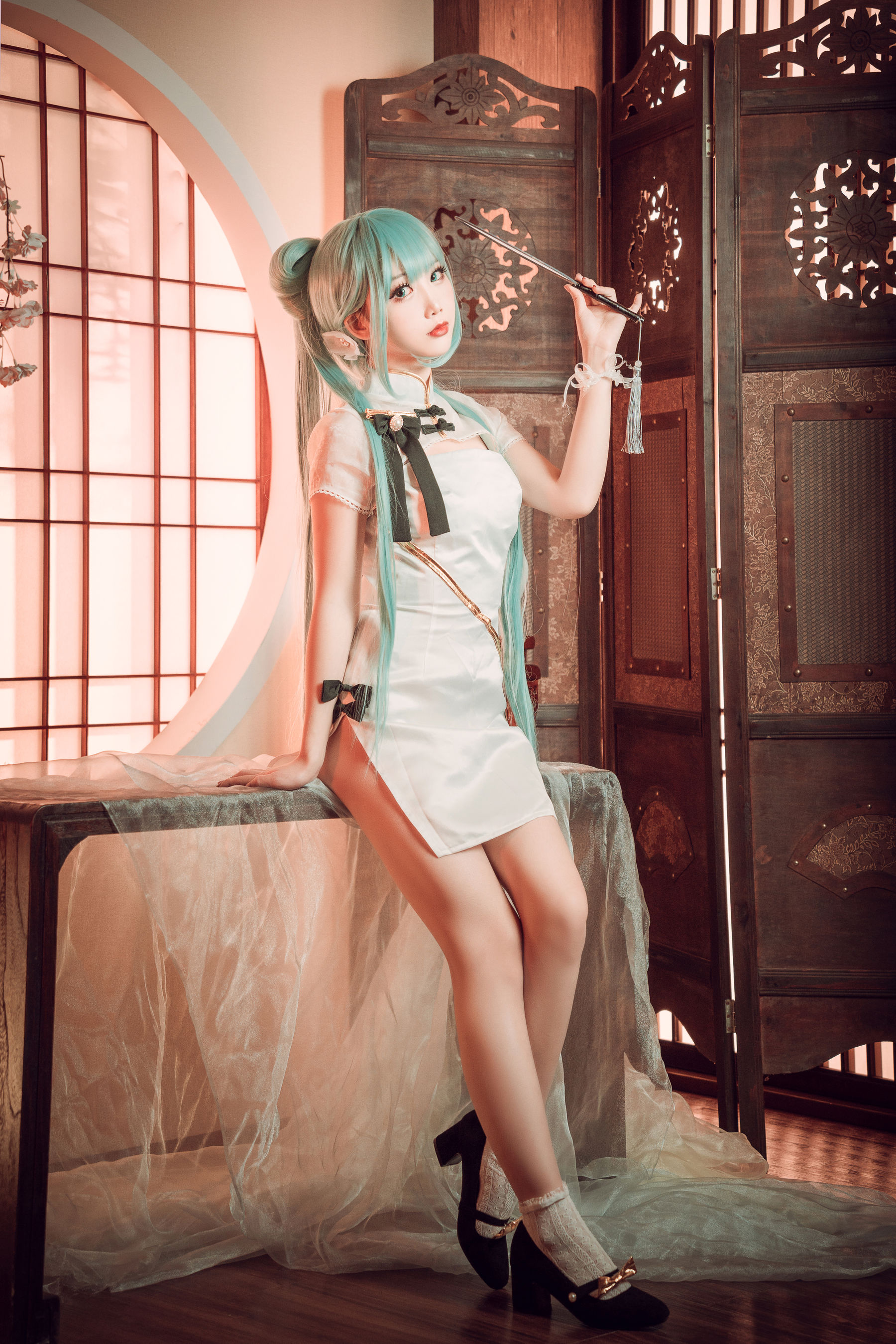 [COS福利] 可爱人气Coser面饼仙儿 - 初音旗袍