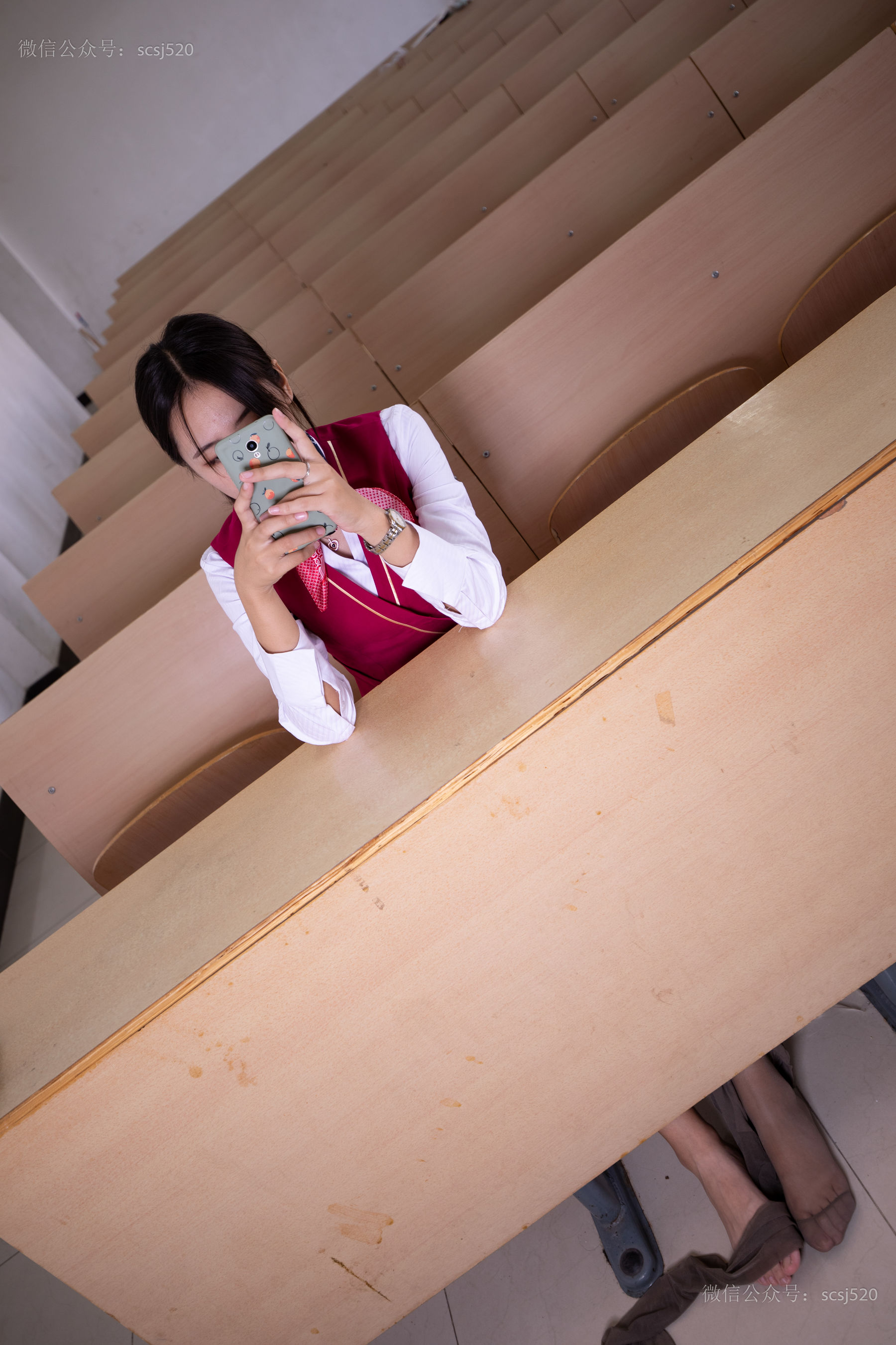 [LSS山茶摄影] NO.300 教室制服灰丝
