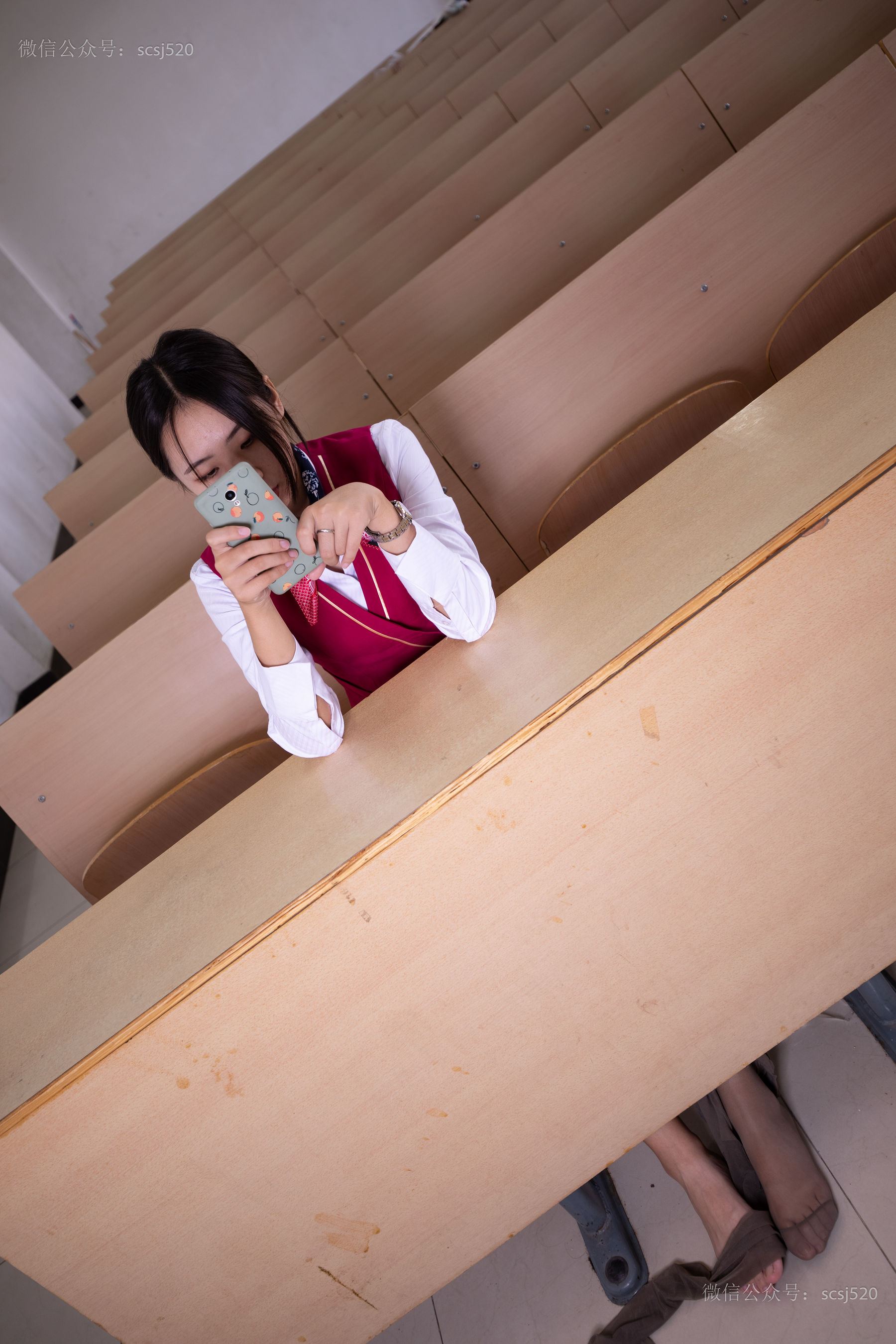 [LSS山茶摄影] NO.300 教室制服灰丝