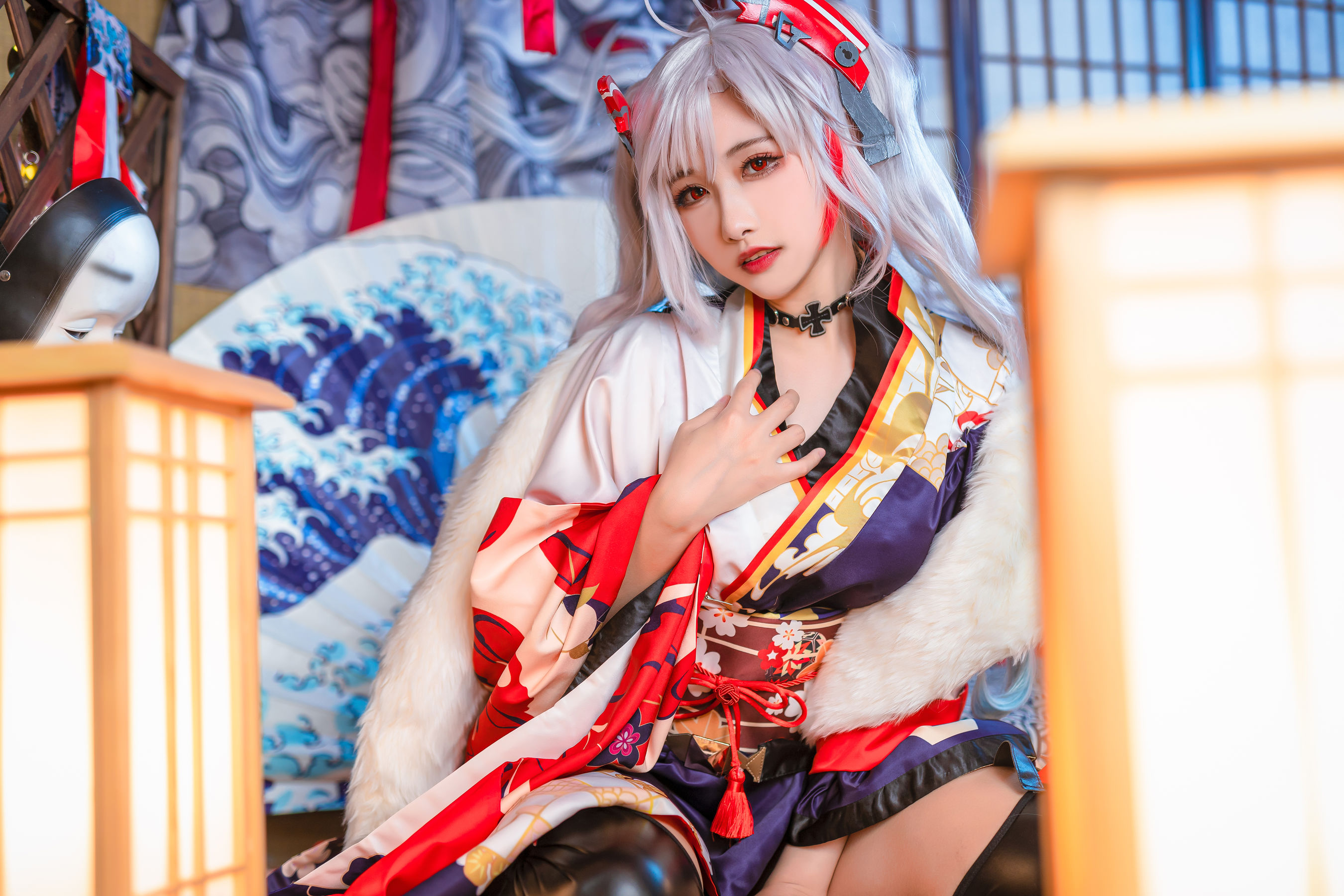 [COS福利] 微博妹子Momoko葵葵 - 欧根之和服
