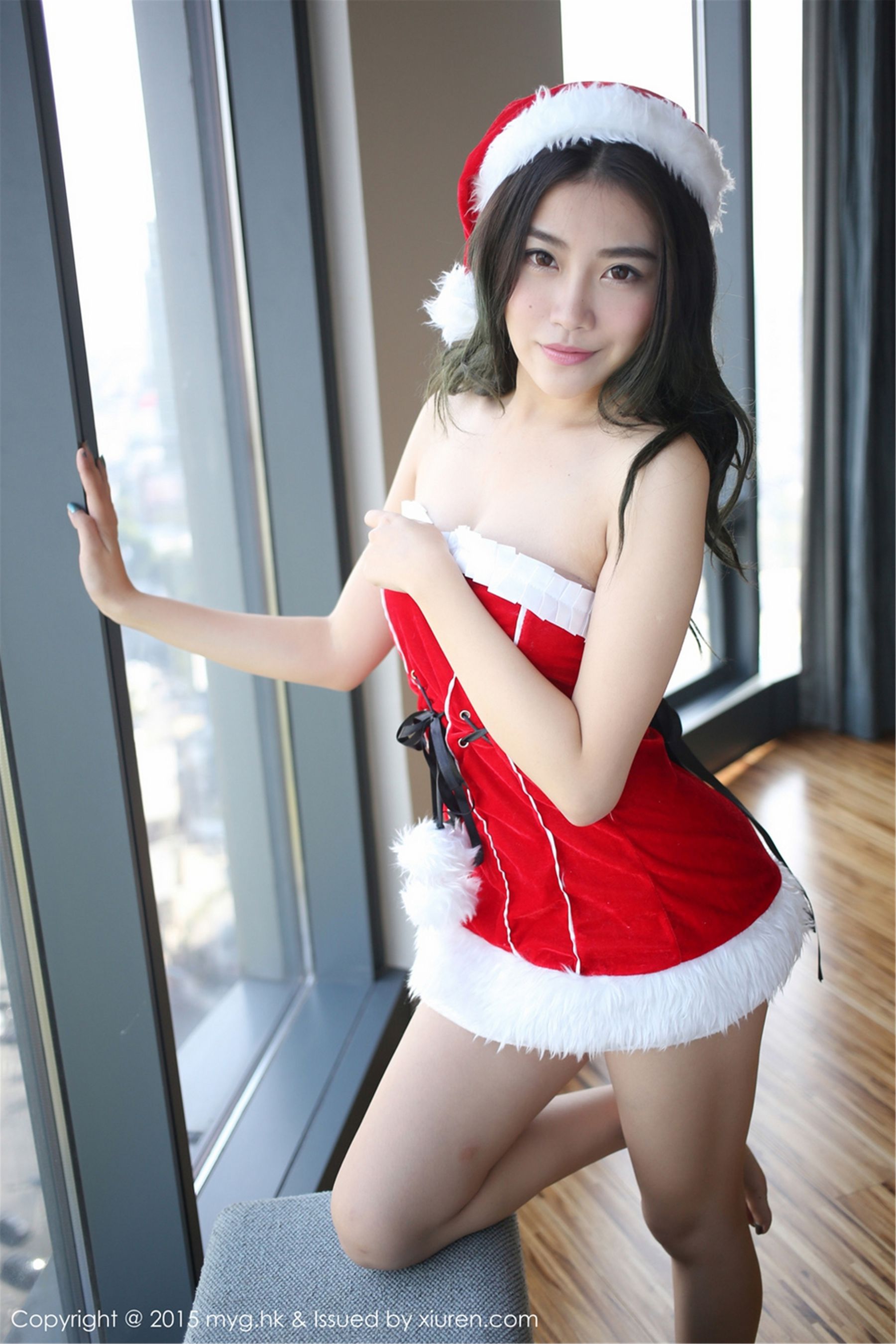 许诺Sabrina《泰国旅拍》性感内衣+圣诞装 [美媛馆MyGirl] Vol.090