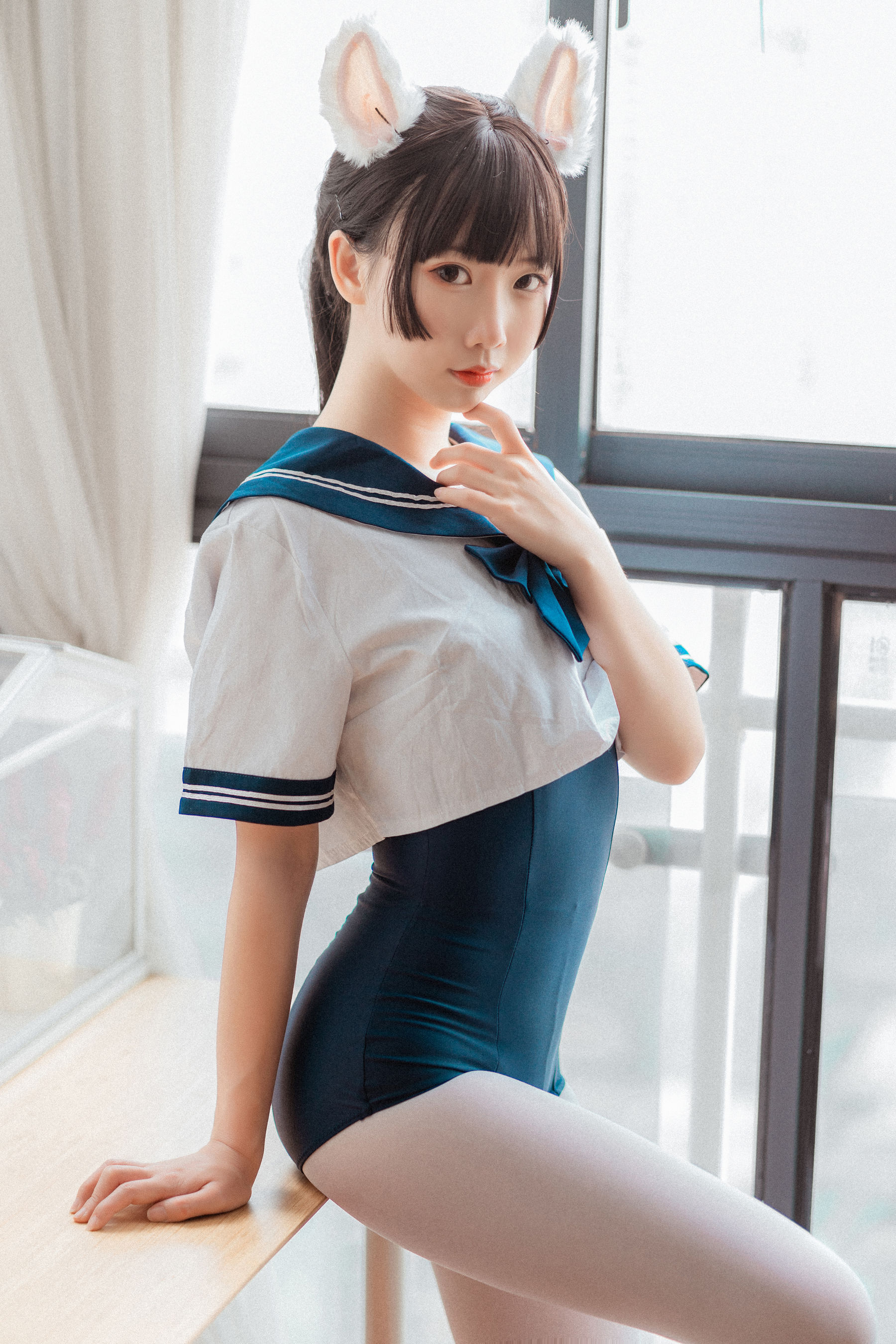 [COS福利] 可爱人气Coser面饼仙儿 - 水手服 死库水