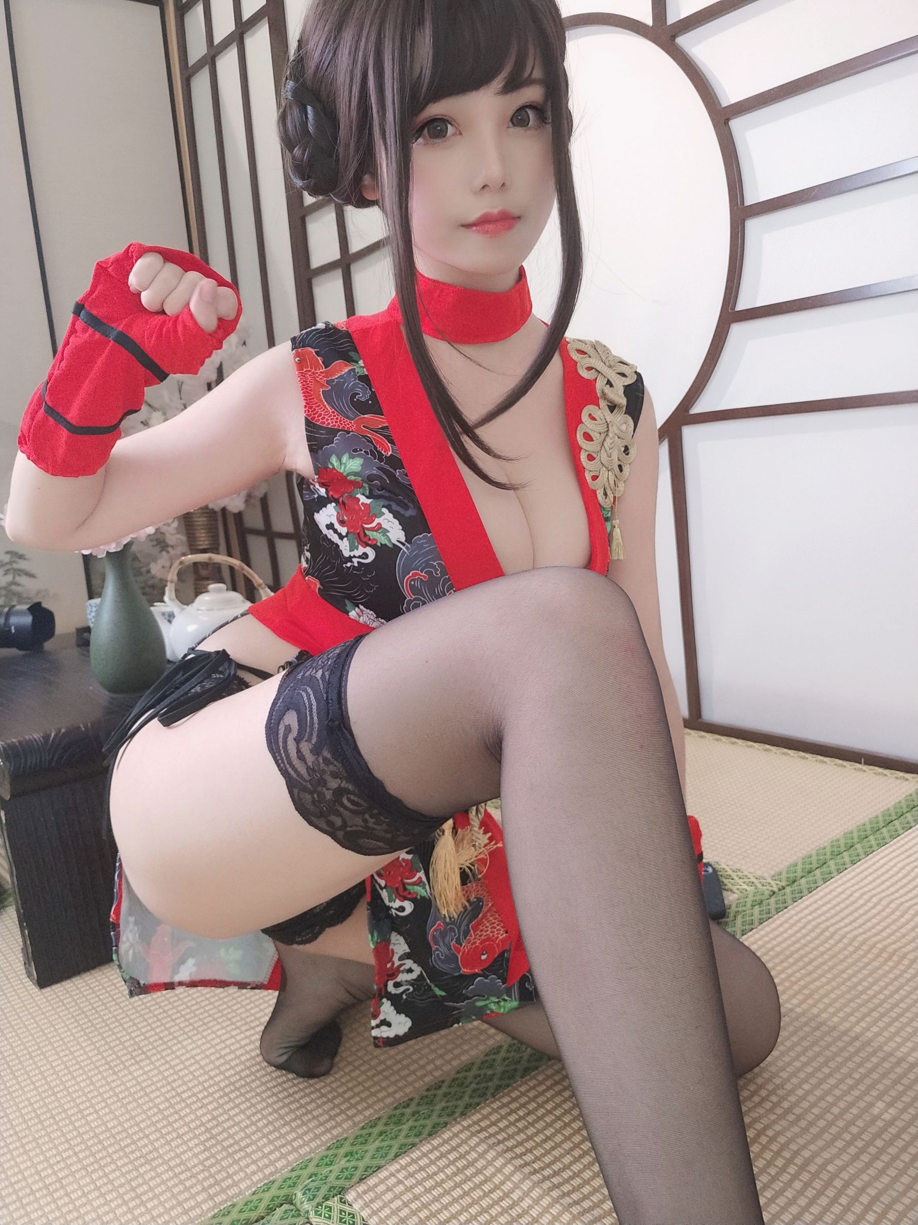 [COS福利] 萌系小姐姐蜜汁猫裘 - 红武士