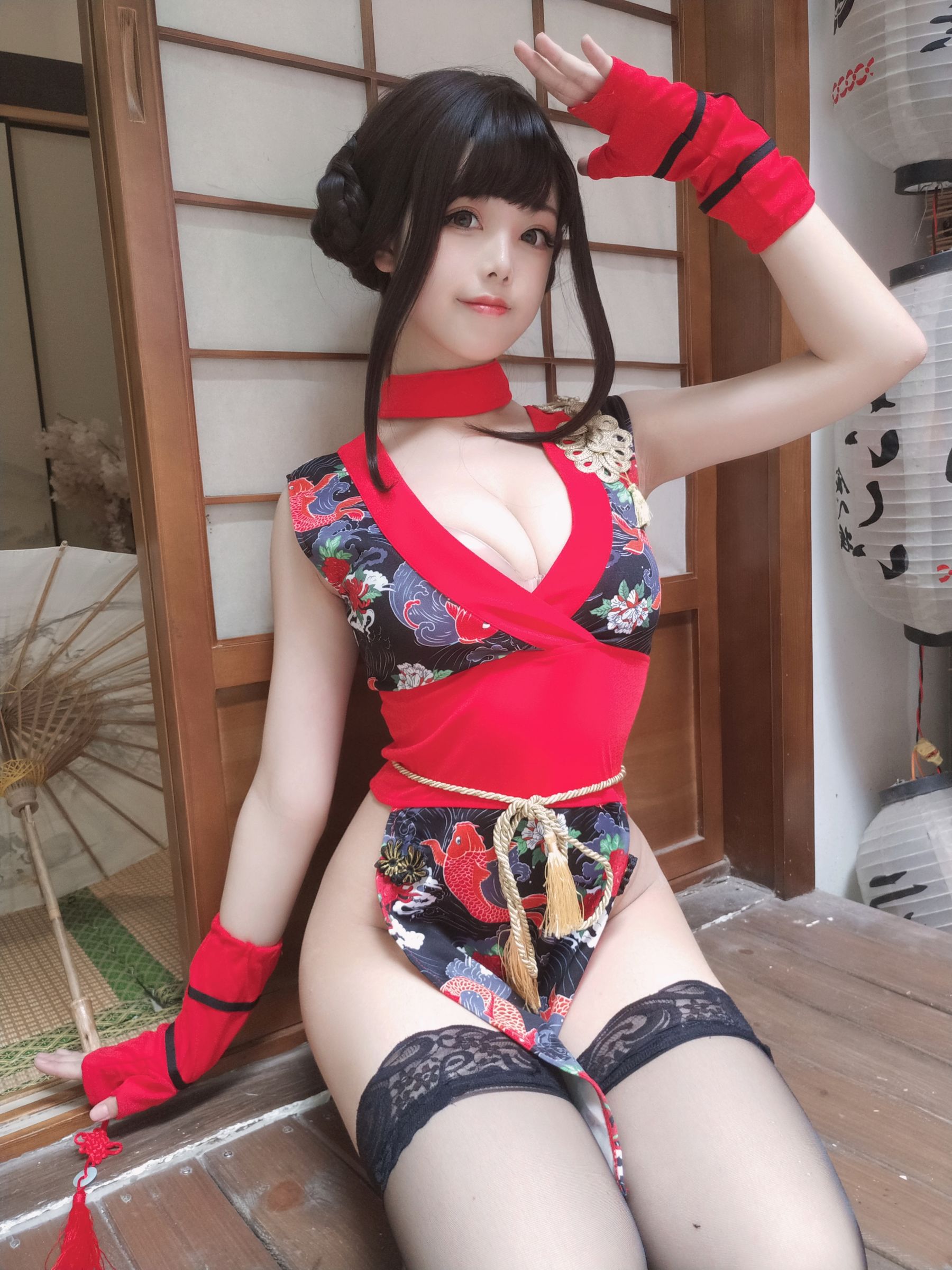 [COS福利] 萌系小姐姐蜜汁猫裘 - 红武士