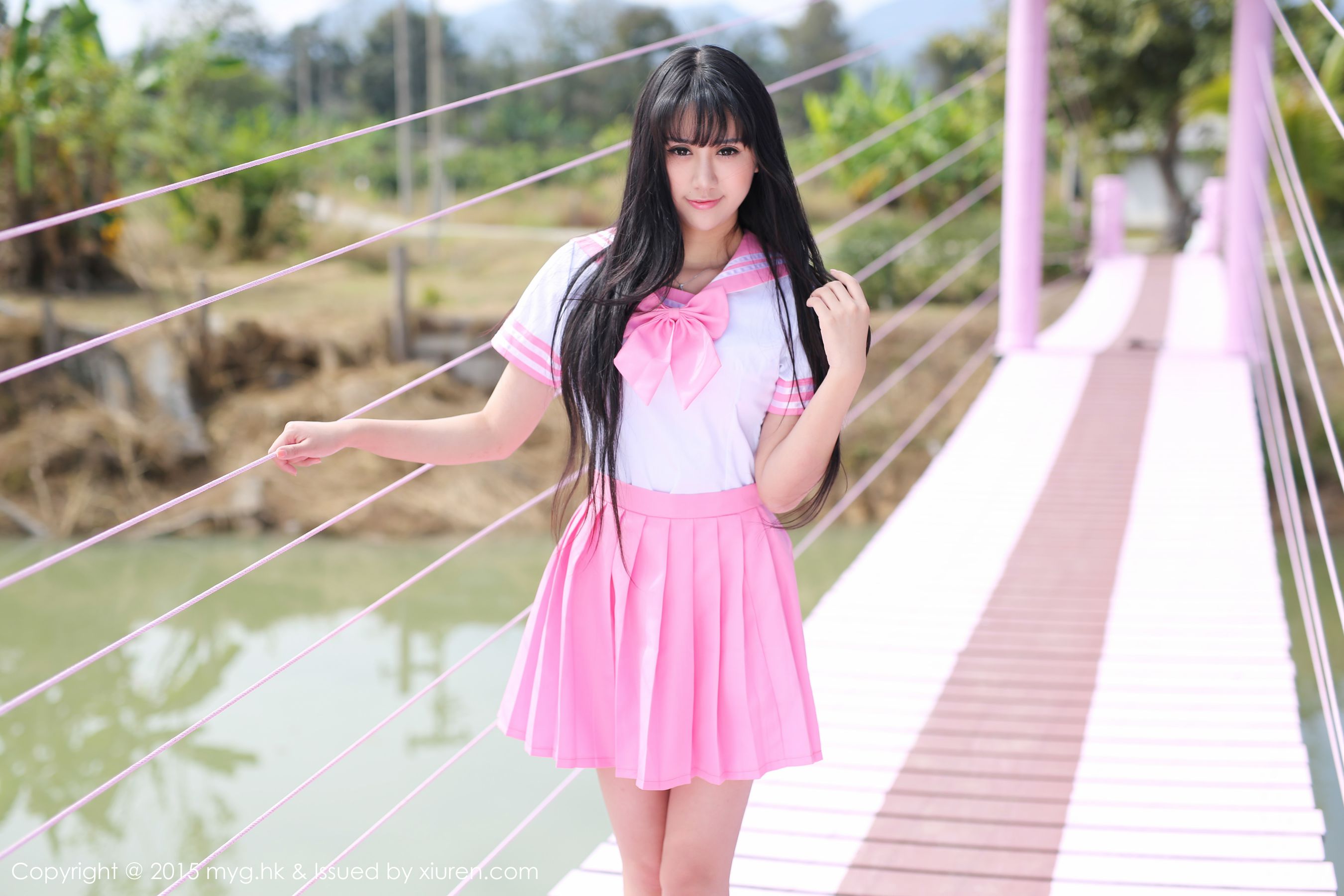 杨晓青儿《泰国Pai县》校服+热裤+内衣 [美媛馆MyGirl] Vol.099