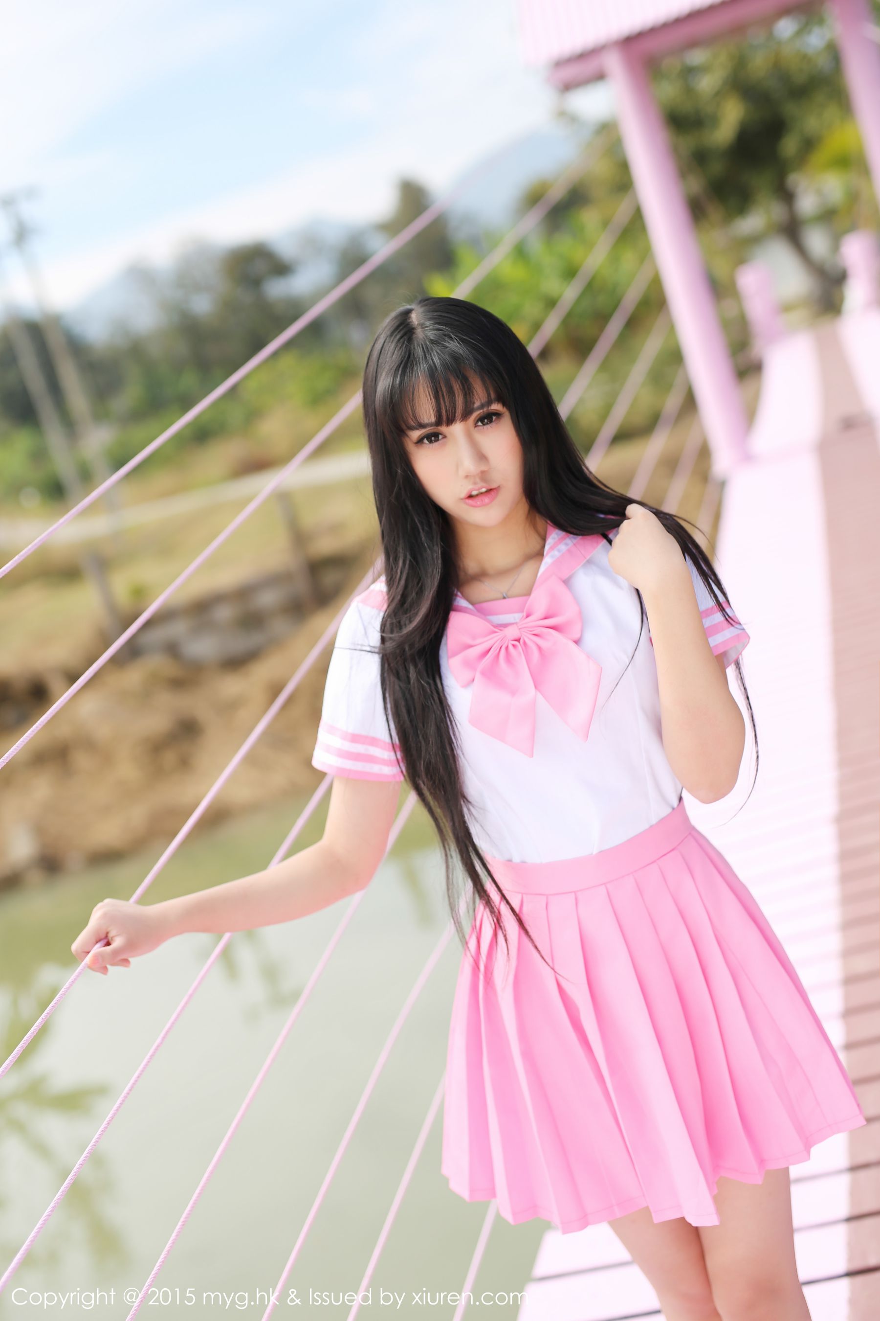杨晓青儿《泰国Pai县》校服+热裤+内衣 [美媛馆MyGirl] Vol.099