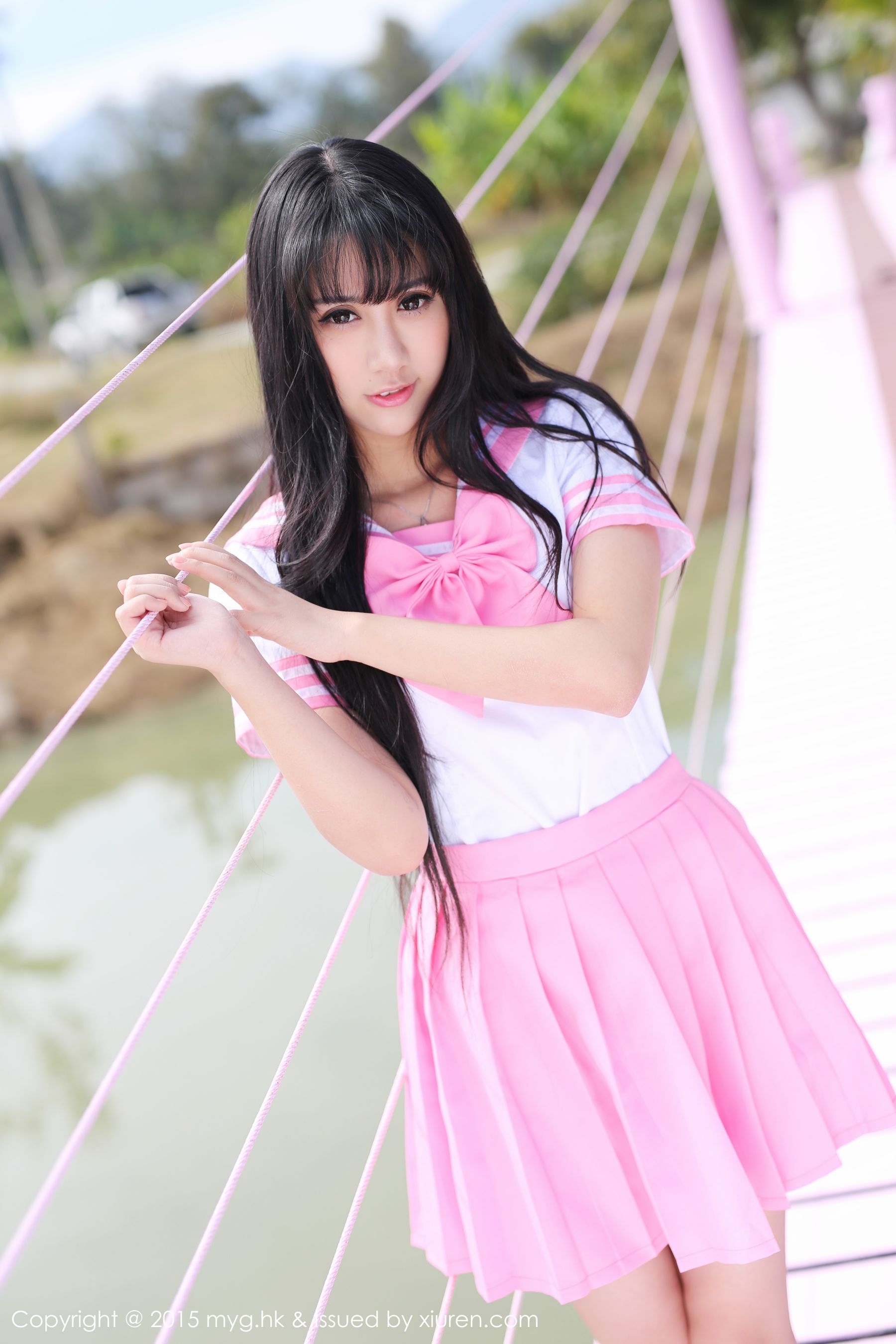 杨晓青儿《泰国Pai县》校服+热裤+内衣 [美媛馆MyGirl] Vol.099