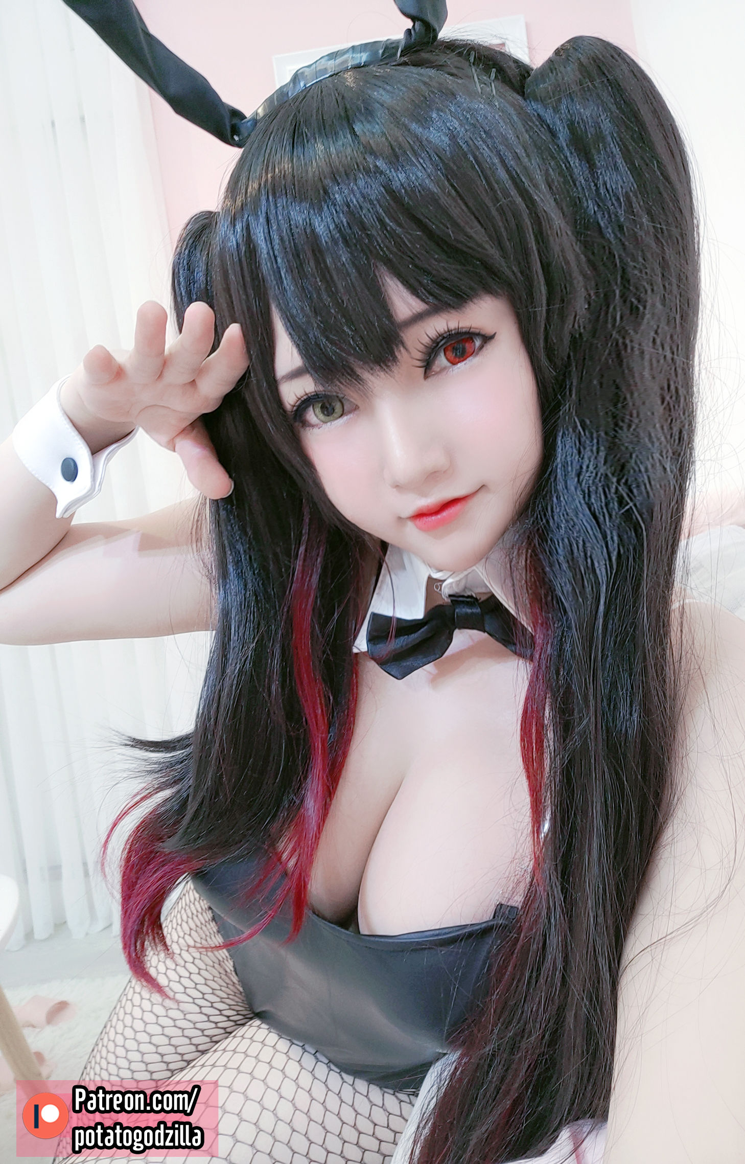 [COS福利] Coser小姐姐Potato Godzilla - Kurumi Tokisaki Bunny Girl