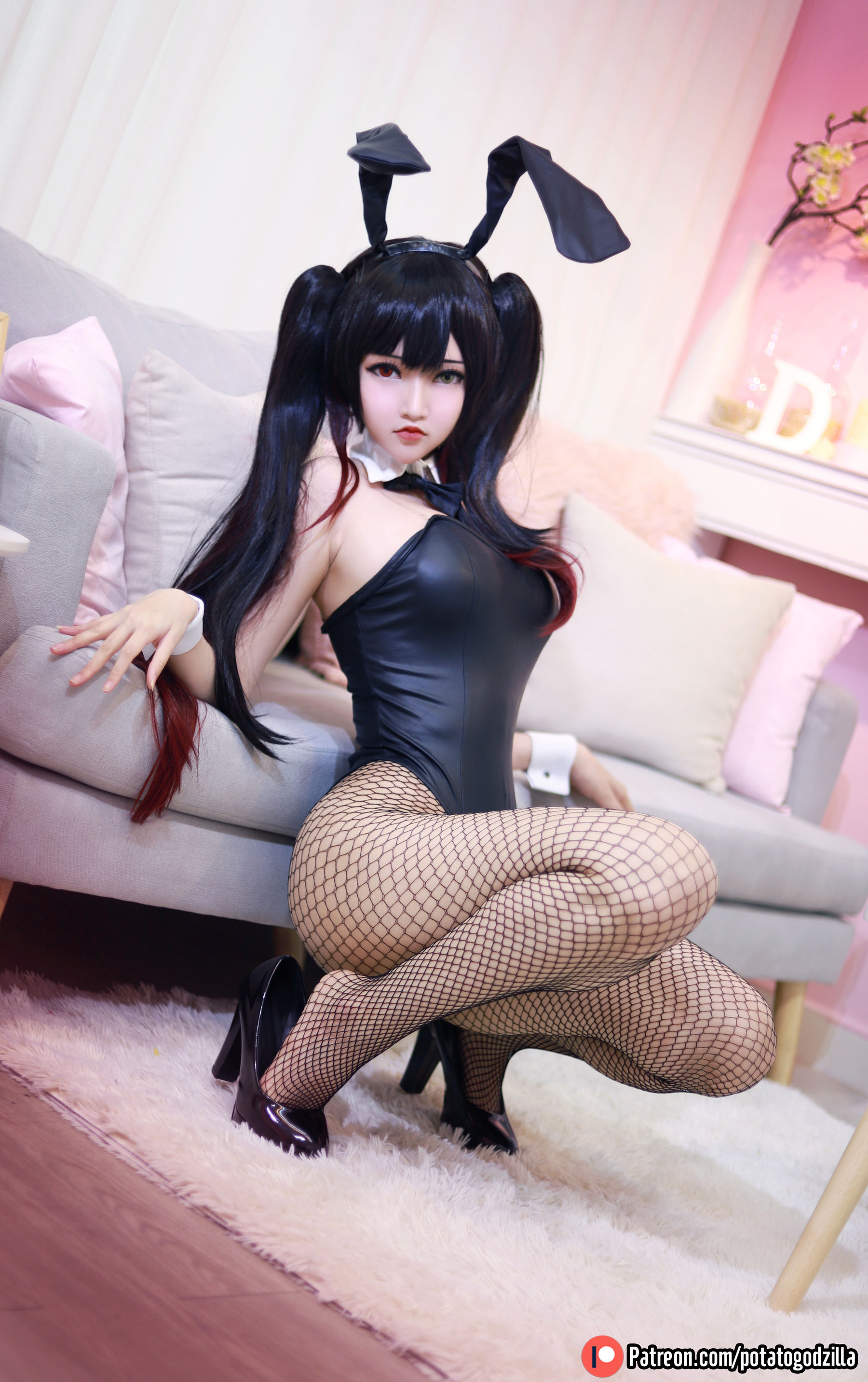 [COS福利] Coser小姐姐Potato Godzilla - Kurumi Tokisaki Bunny Girl