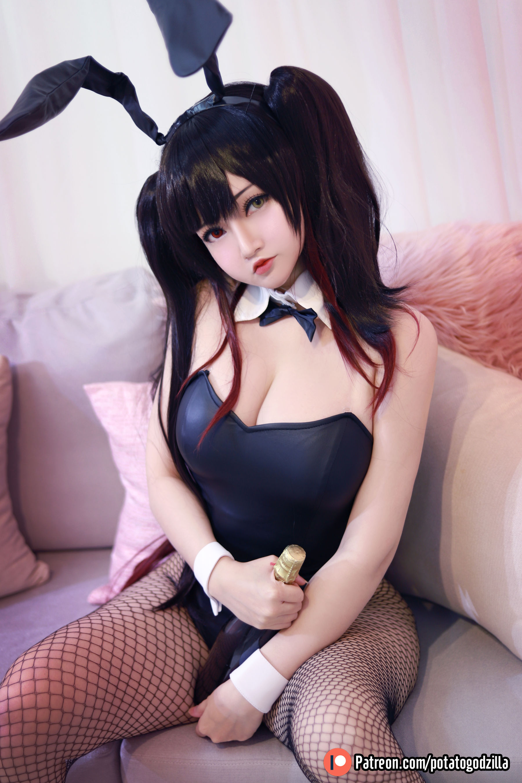 [COS福利] Coser小姐姐Potato Godzilla - Kurumi Tokisaki Bunny Girl