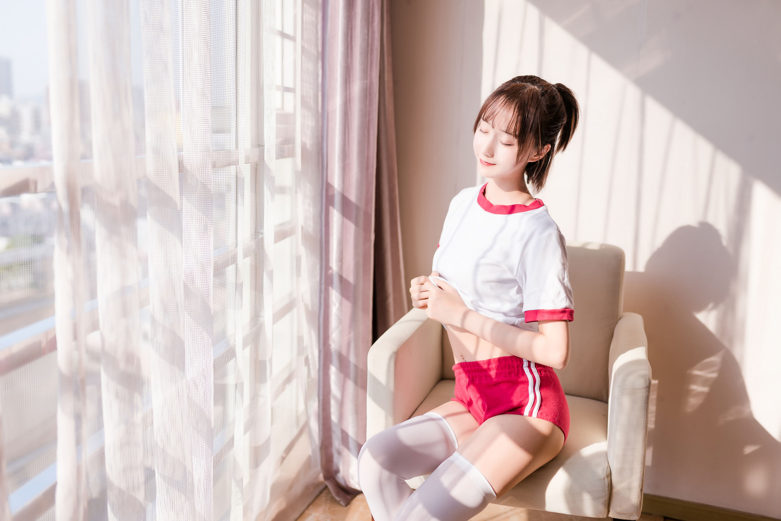 [COS福利] 萌系小姐姐木绵绵OwO - 死库水+体操服+女仆