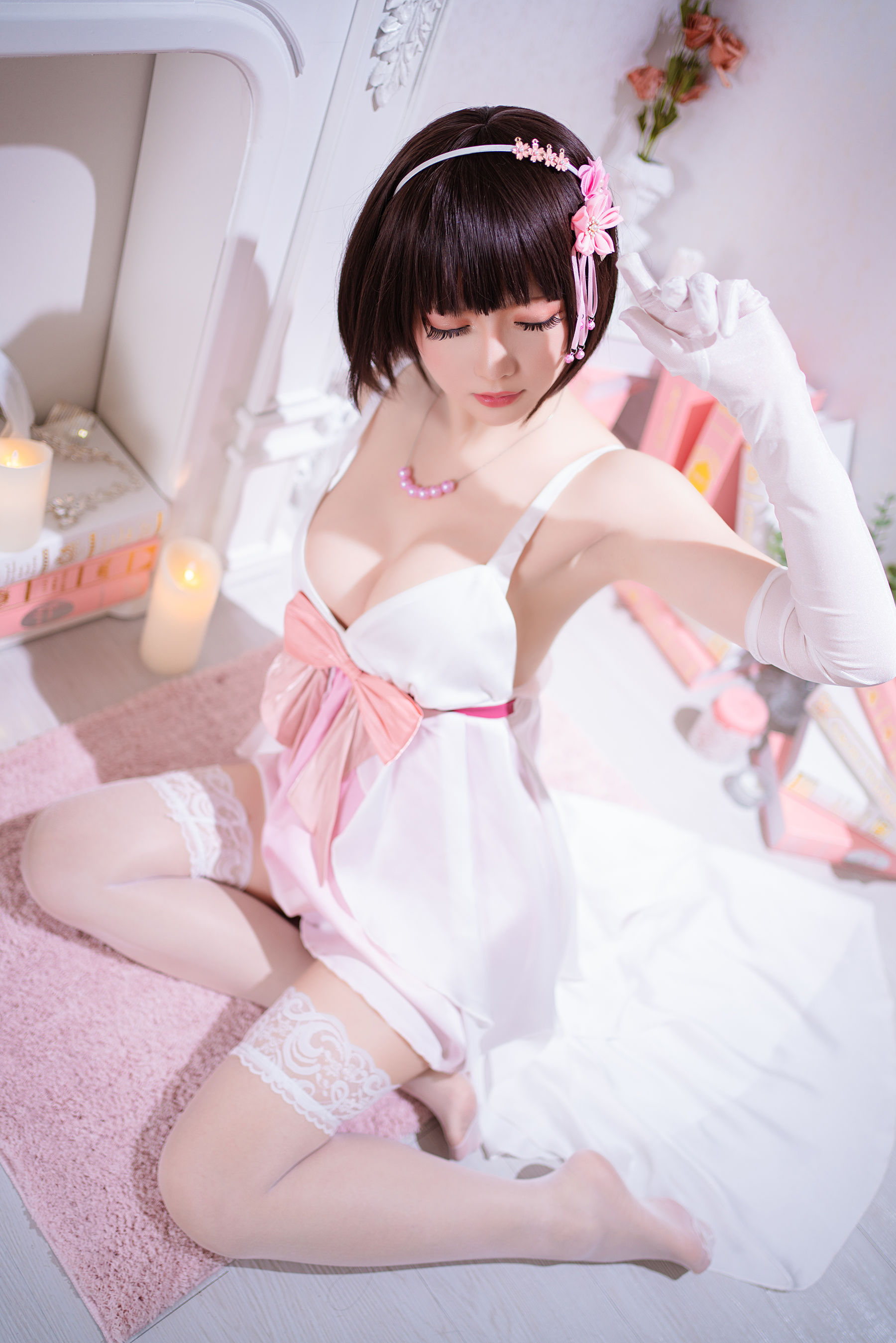 [COS福利] Coser小姐姐星之迟迟 - 加藤惠 特典礼服