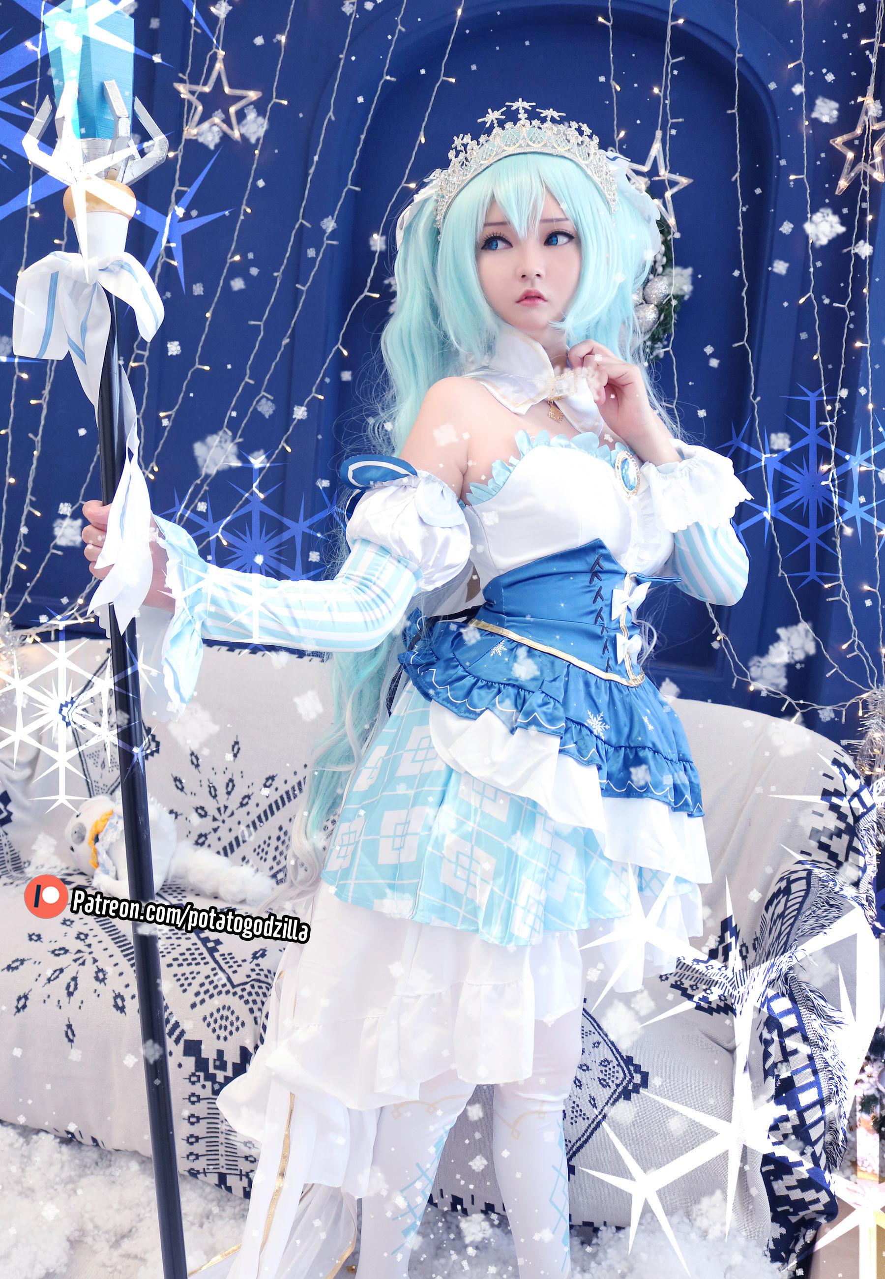 [COS福利] Coser小姐姐Potato Godzilla - Snow Miku