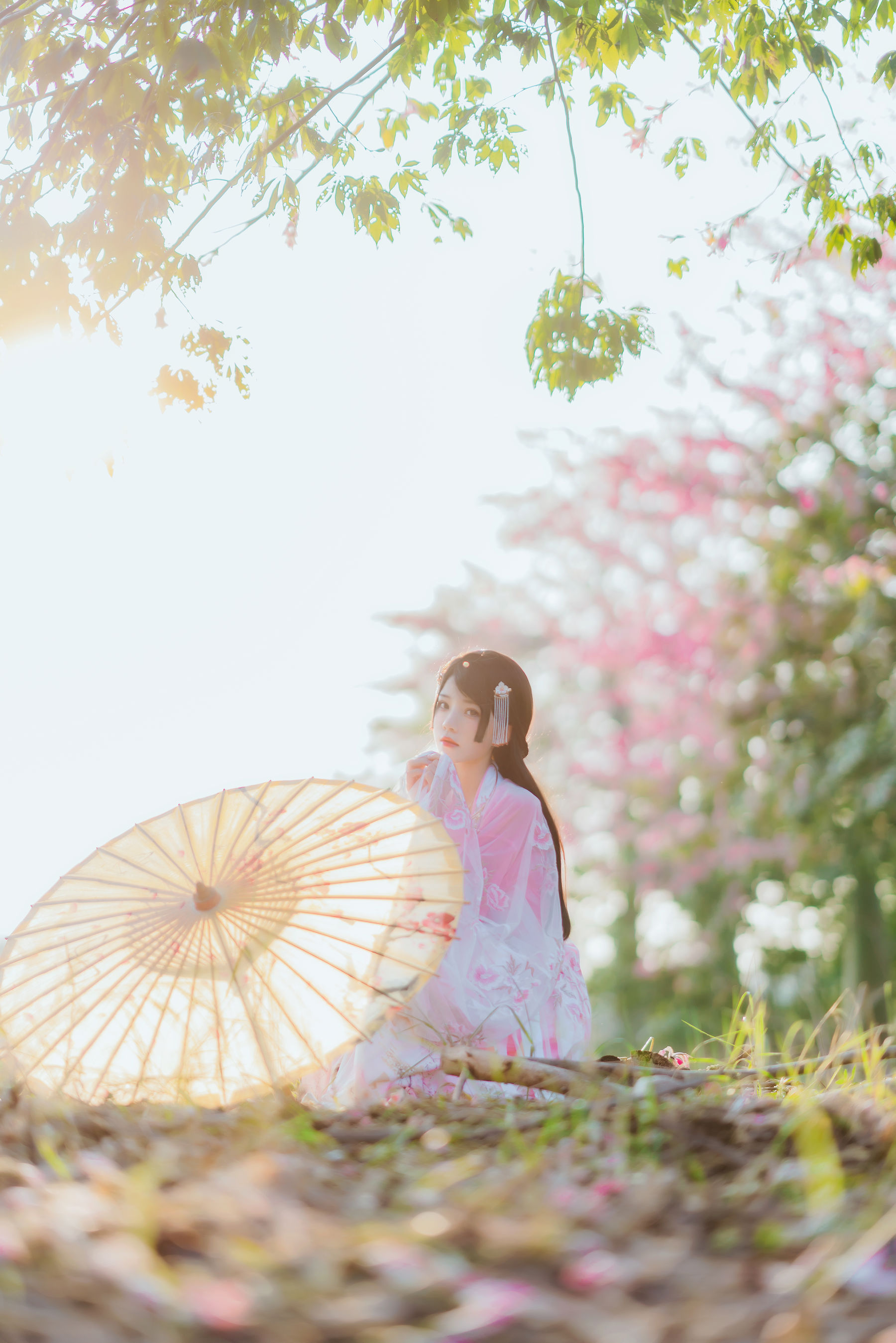 [COS福利] 桜桃喵 - 温柔之汉服桃花