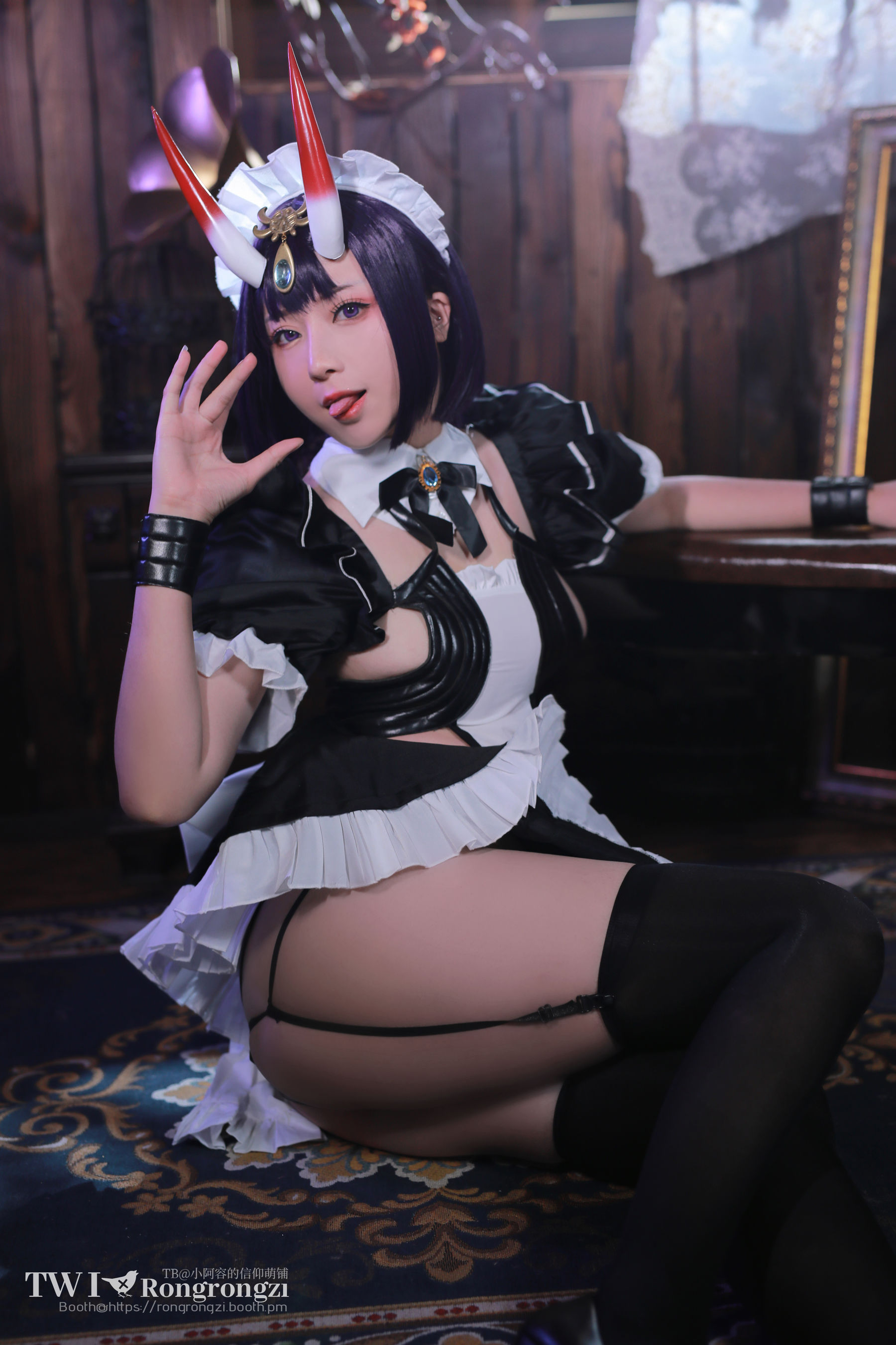 [网红COSER写真] 小容仔咕咕咕 - 酒吞童子女仆