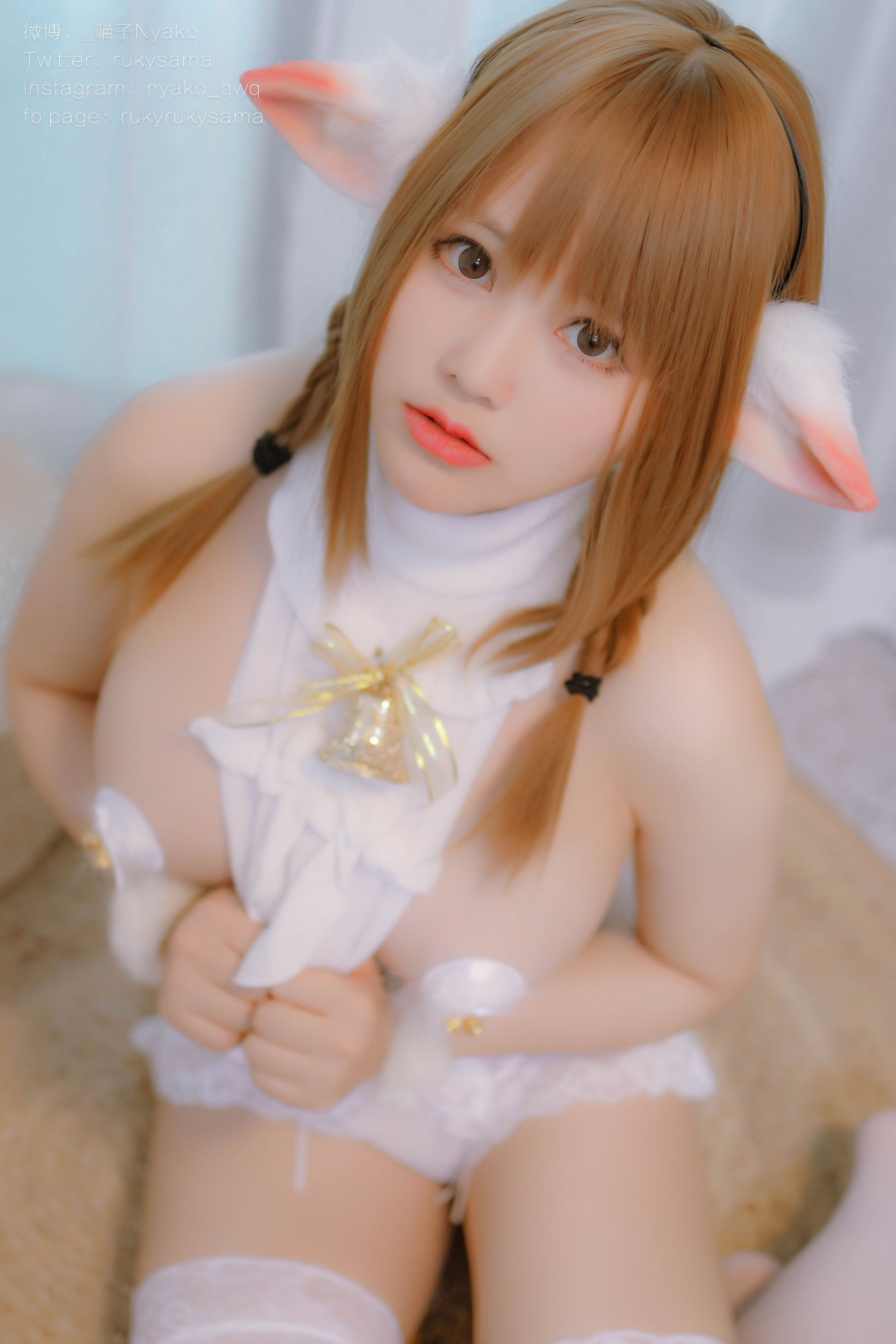 [网红COSER写真] 萌妹子Nyako喵子 - 獣耳彼女2 之 小白羊系列