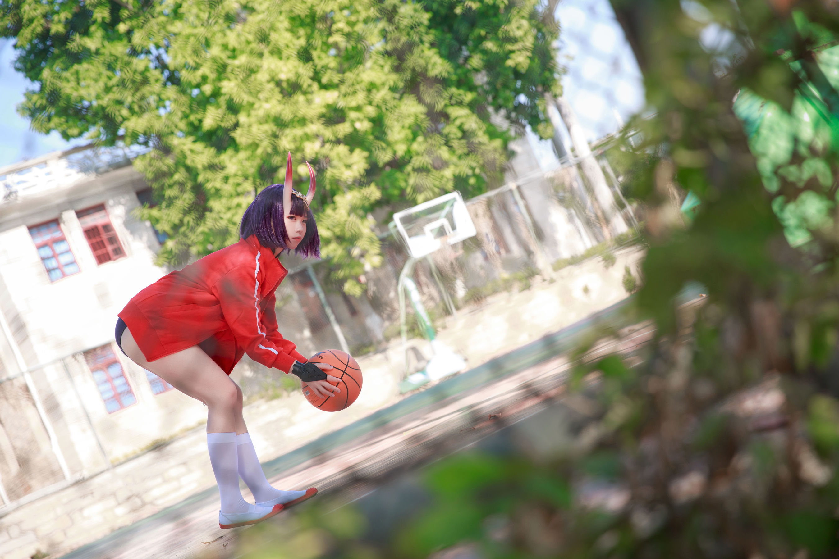 [网红COSER写真] 动漫博主G44不会受伤 - 酒吞体操服