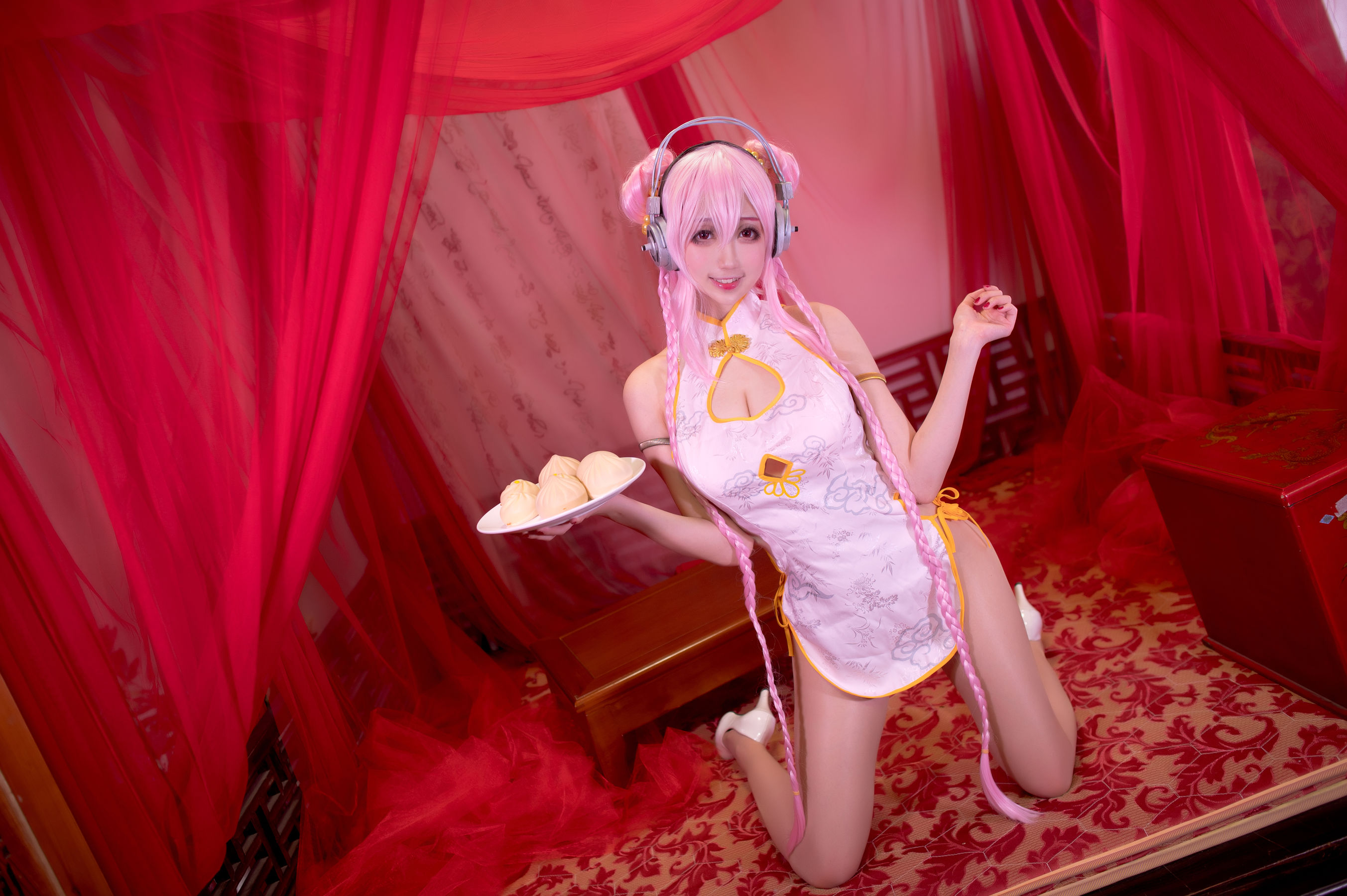 [网红COSER写真] 周叽是可爱兔兔 - 旗袍索尼子