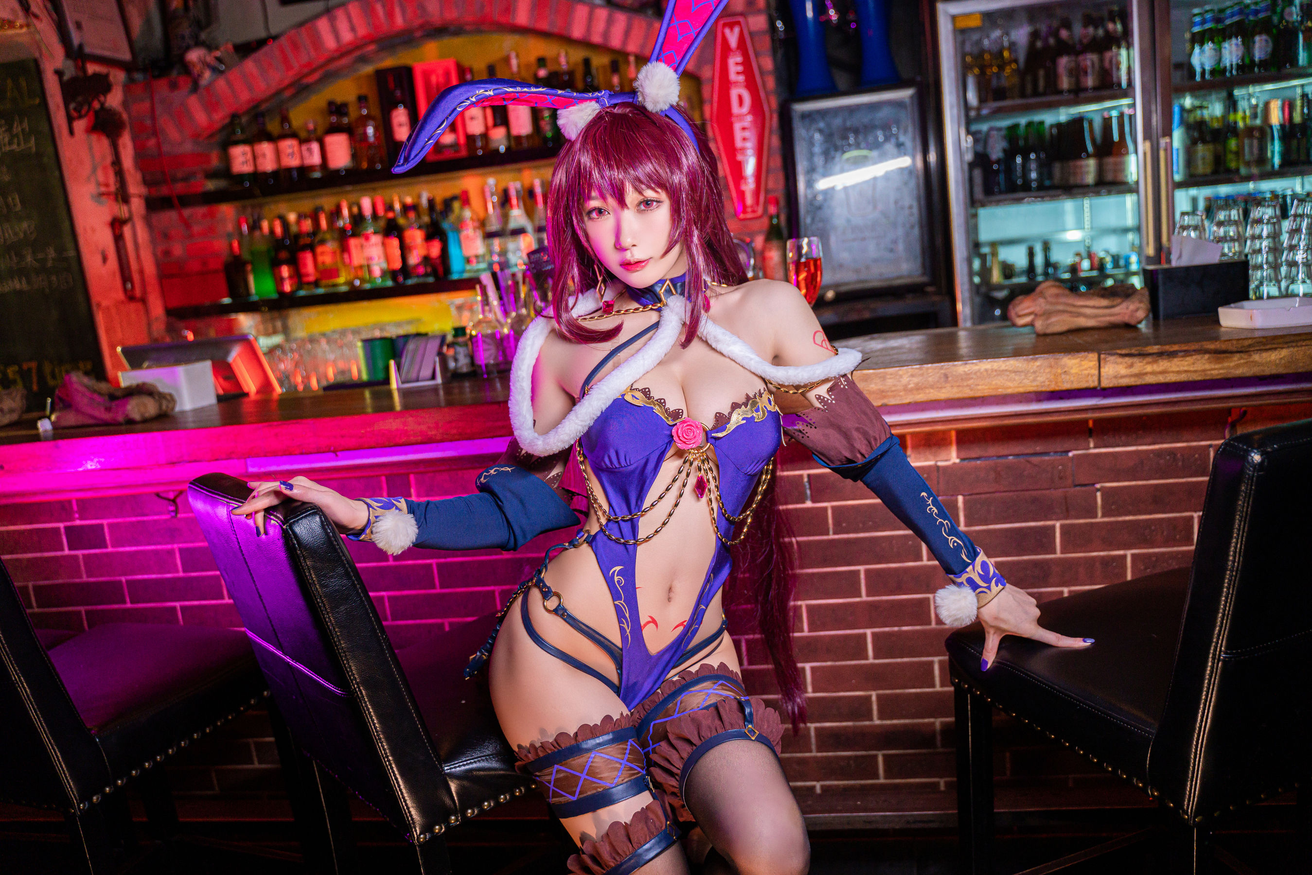 [网红COSER写真] 动漫博主阿包也是兔娘 - 斯卡哈兔女郎