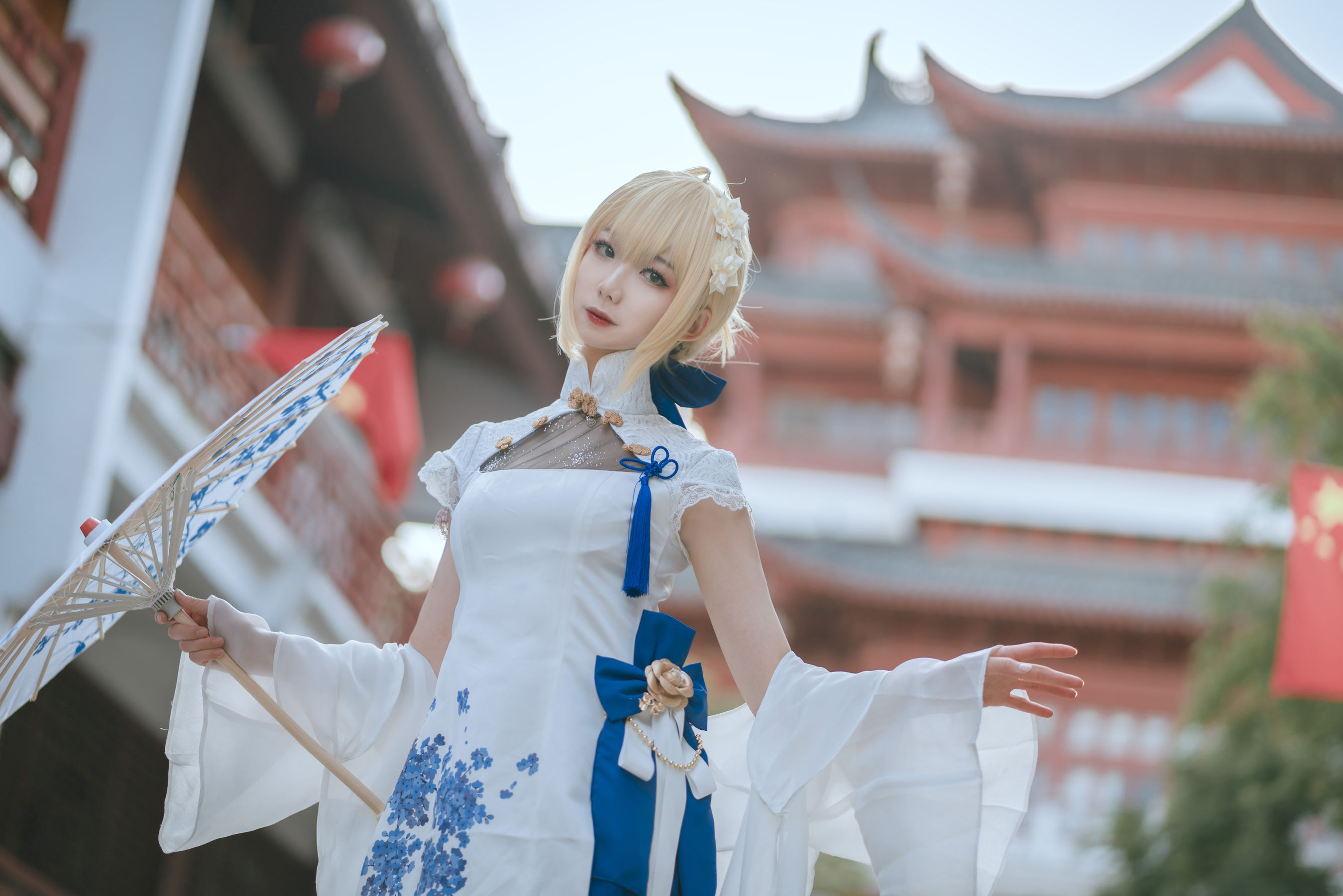[网红COSER写真] 动漫博主封疆疆v - saber 旗袍