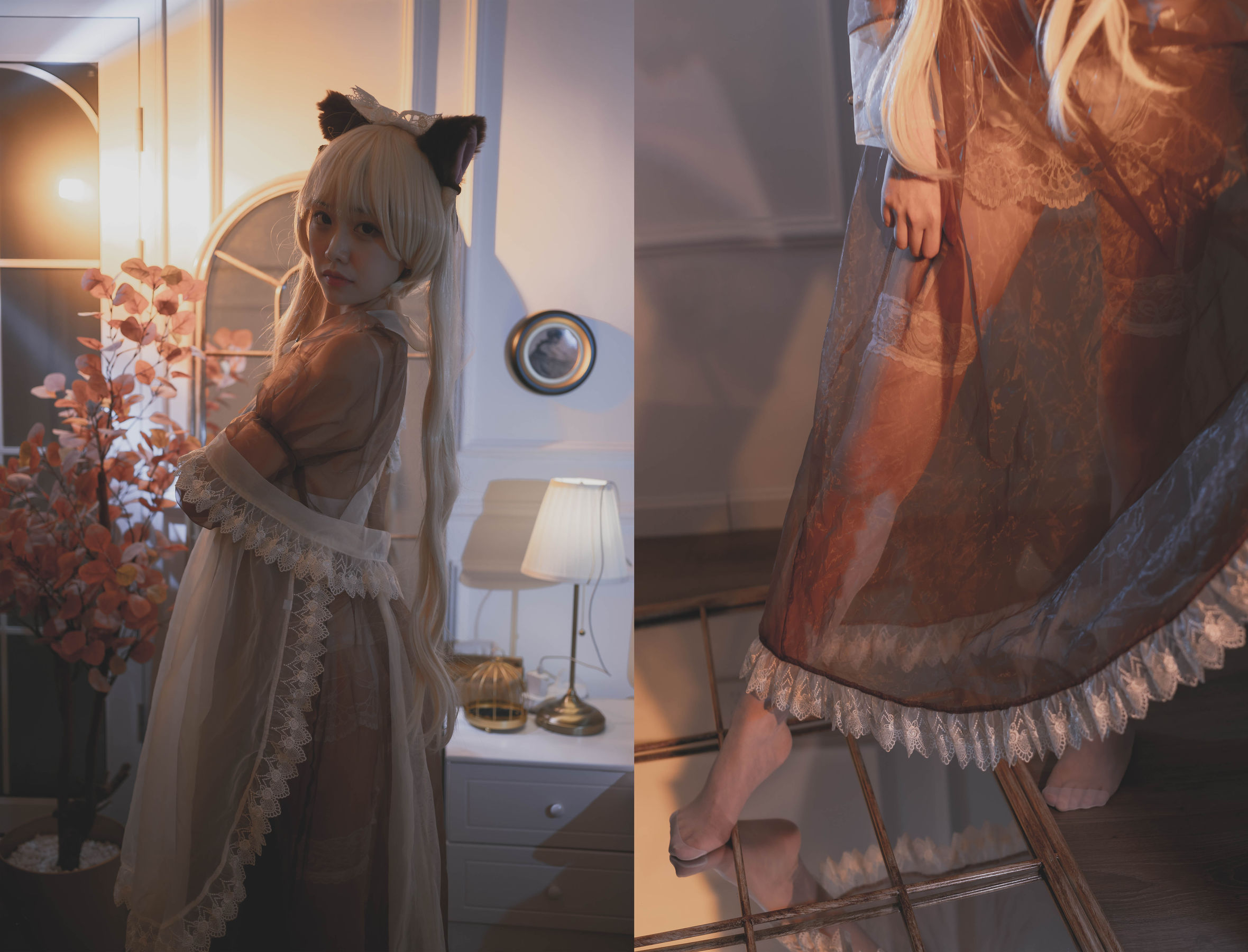 [网红COSER写真] 福利姬嘎潼 - 透明女仆