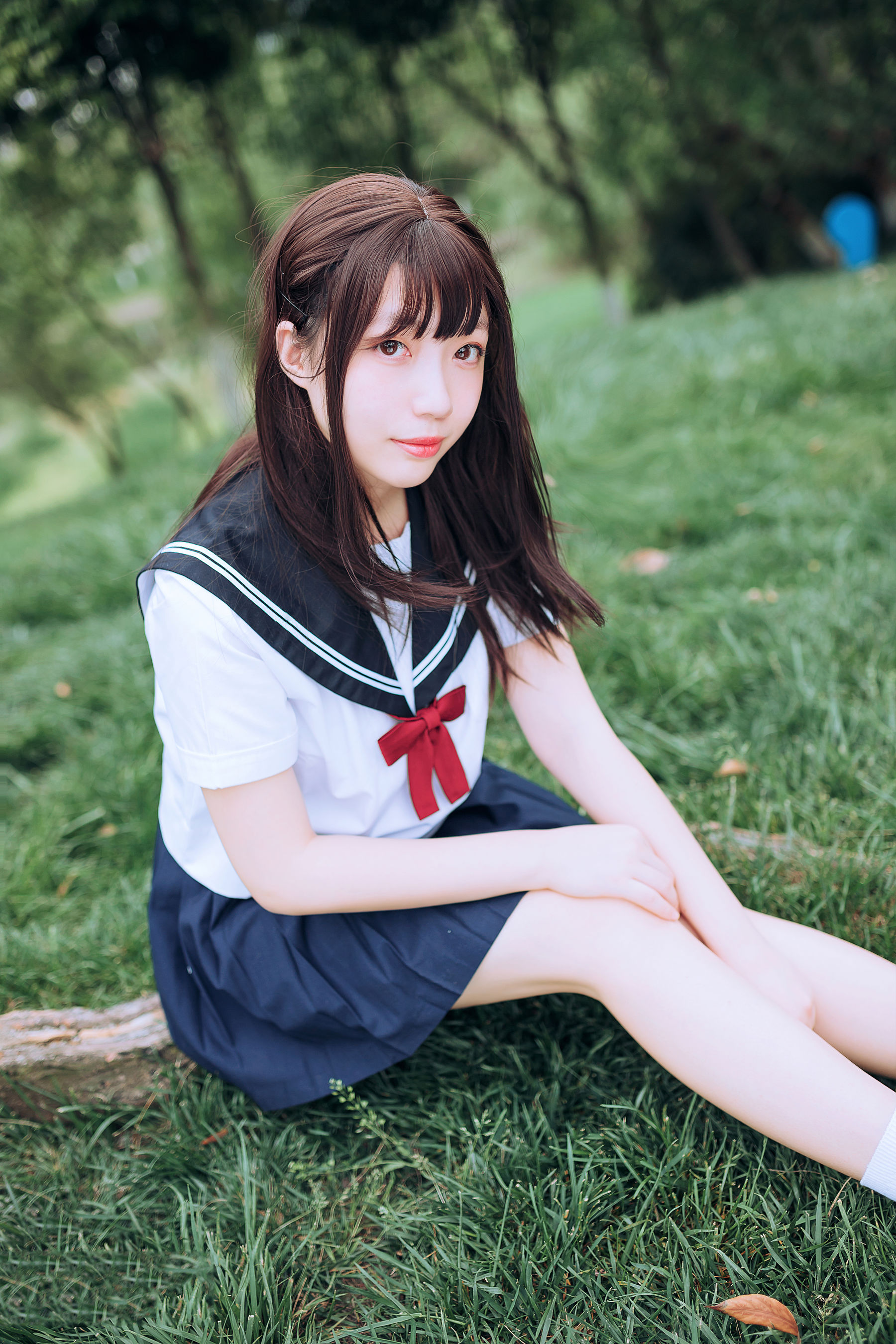 [喵糖映画] VOL.446 你的负卿 绿意JK 写真套图