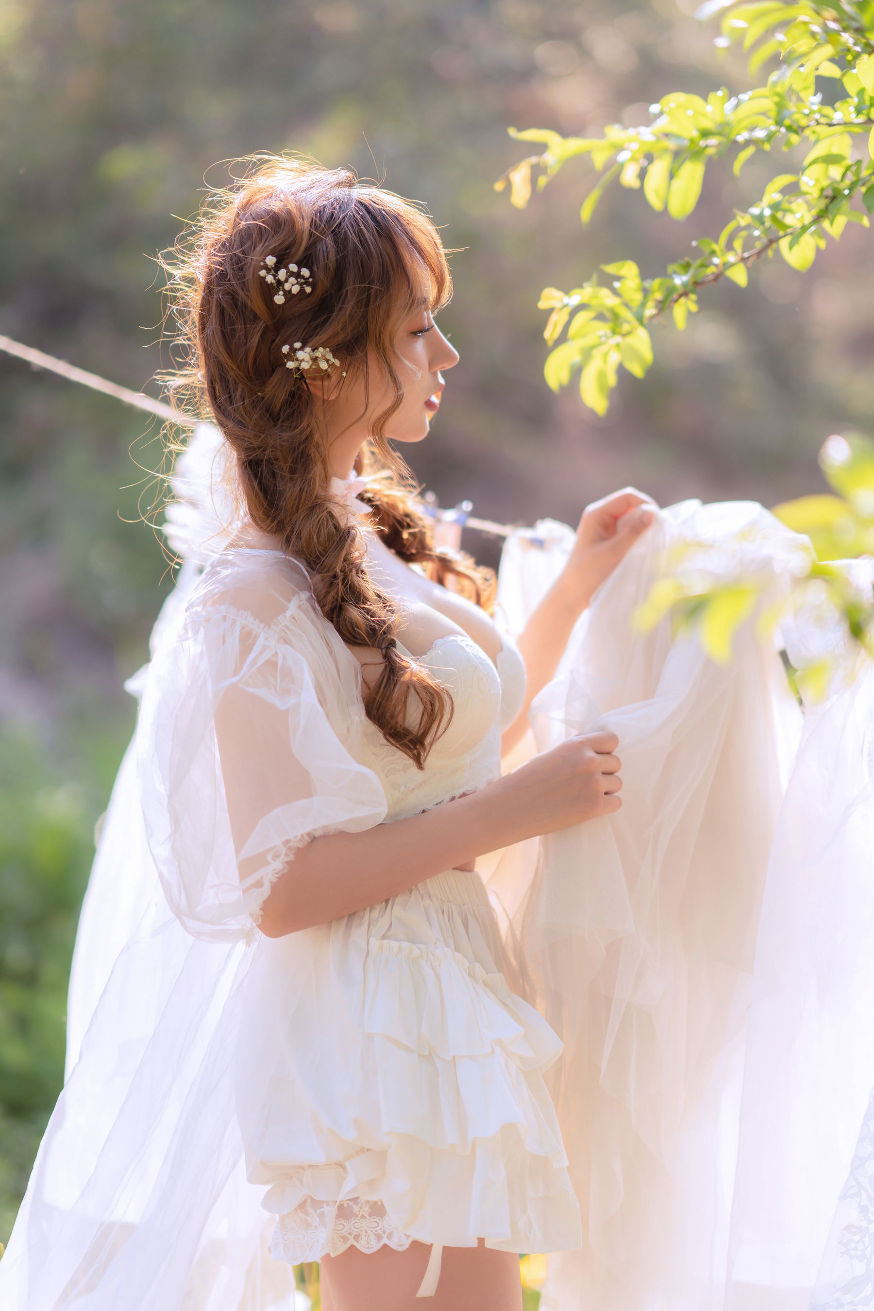[网红COSER写真] 斗鱼米线线sama写真 - 夏日限定 晒衣服