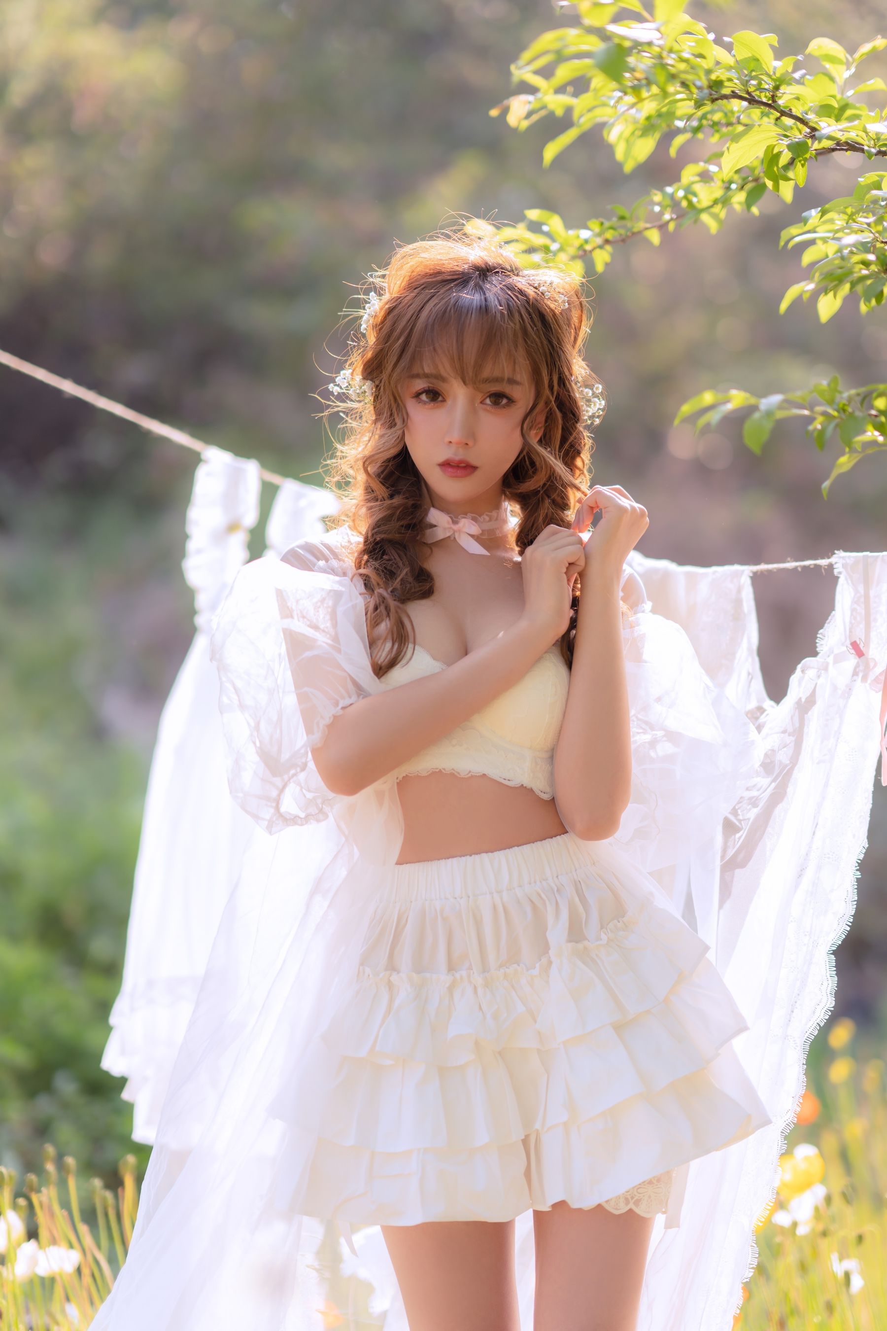 [网红COSER写真] 斗鱼米线线sama写真 - 夏日限定 晒衣服