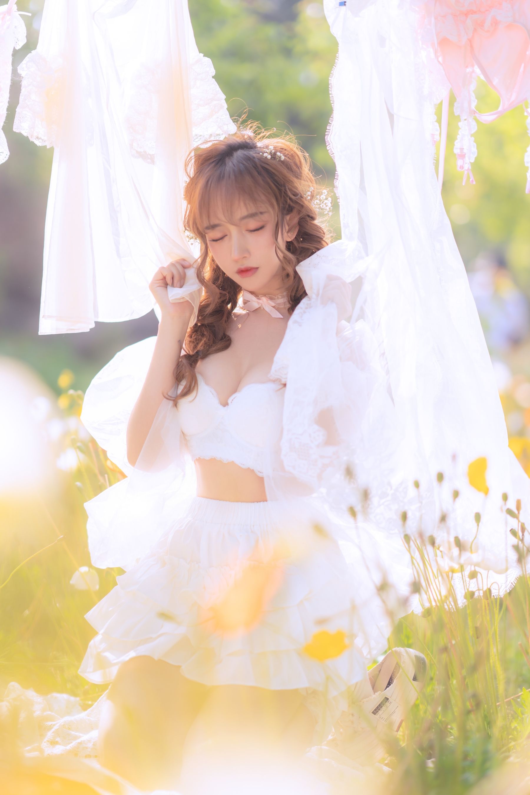 [网红COSER写真] 斗鱼米线线sama写真 - 夏日限定 晒衣服