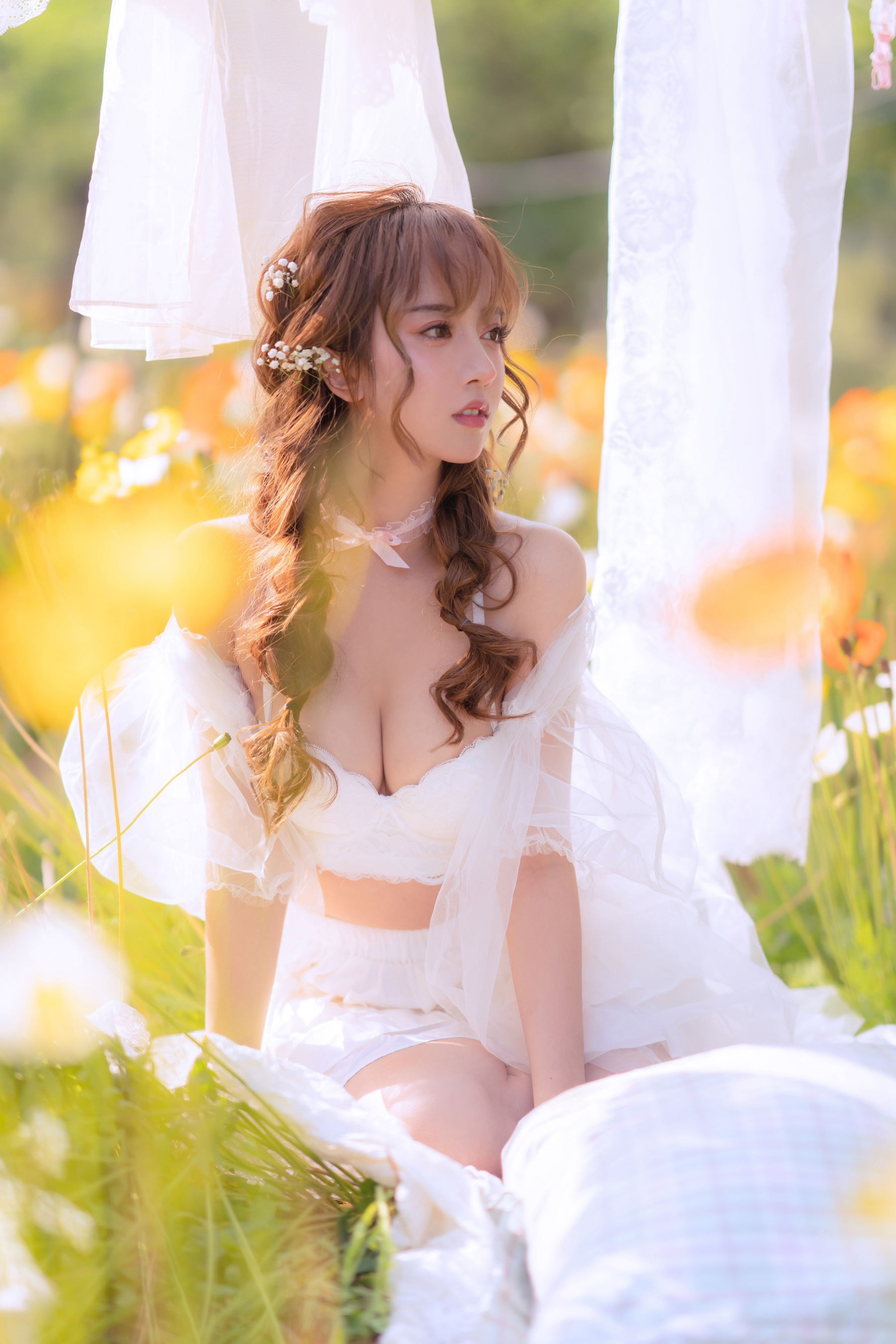 [网红COSER写真] 斗鱼米线线sama写真 - 夏日限定 晒衣服