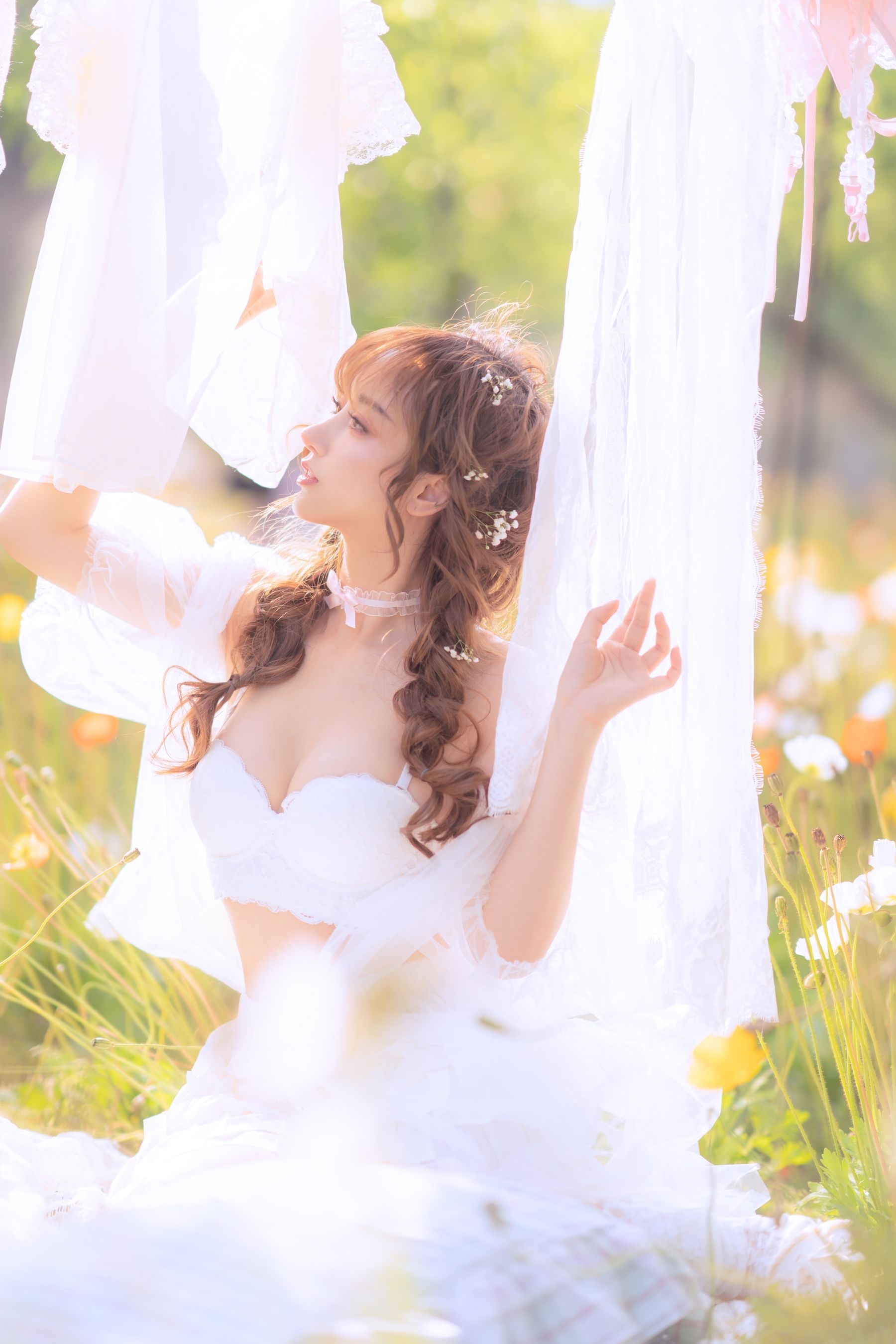 [网红COSER写真] 斗鱼米线线sama写真 - 夏日限定 晒衣服
