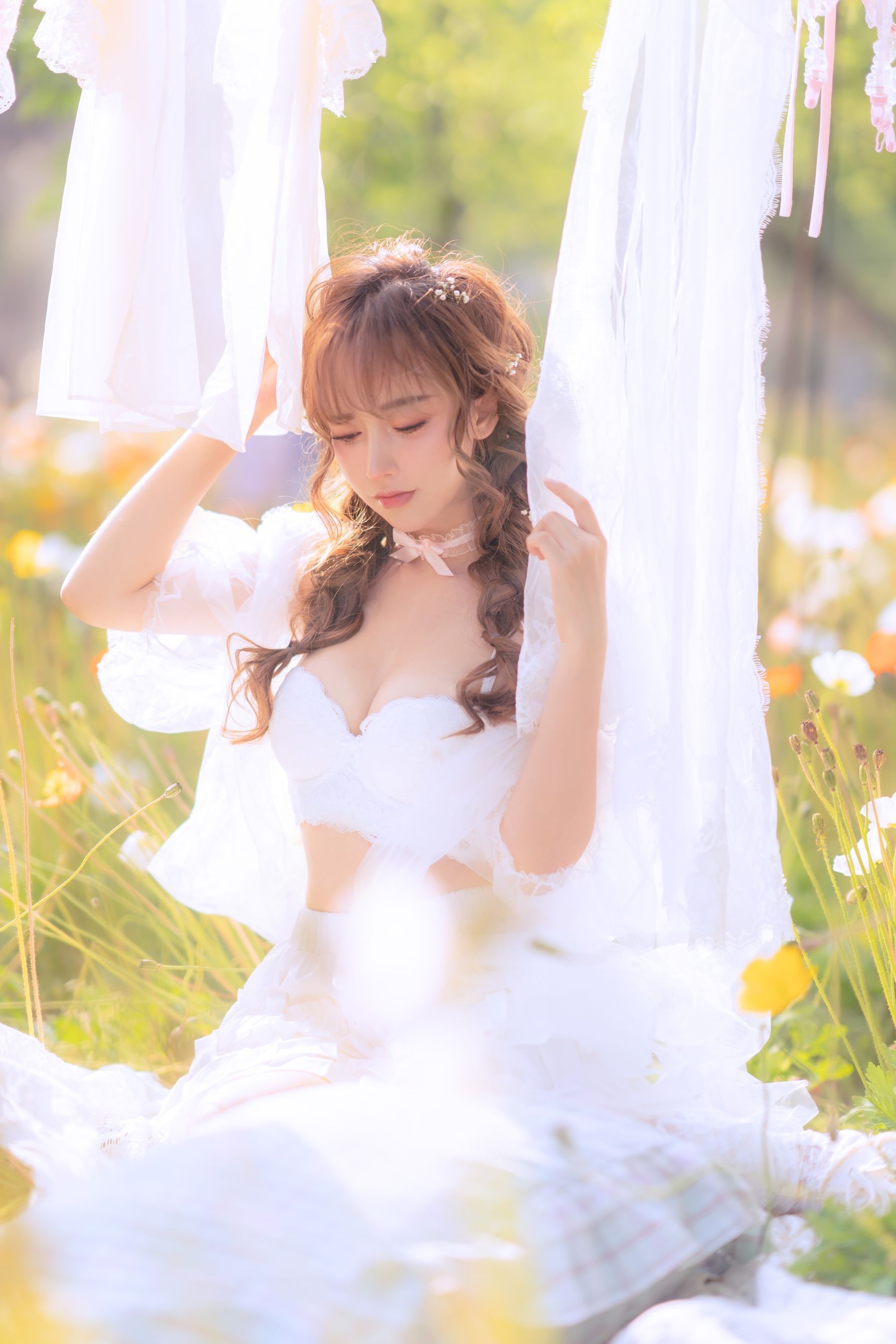 [网红COSER写真] 斗鱼米线线sama写真 - 夏日限定 晒衣服