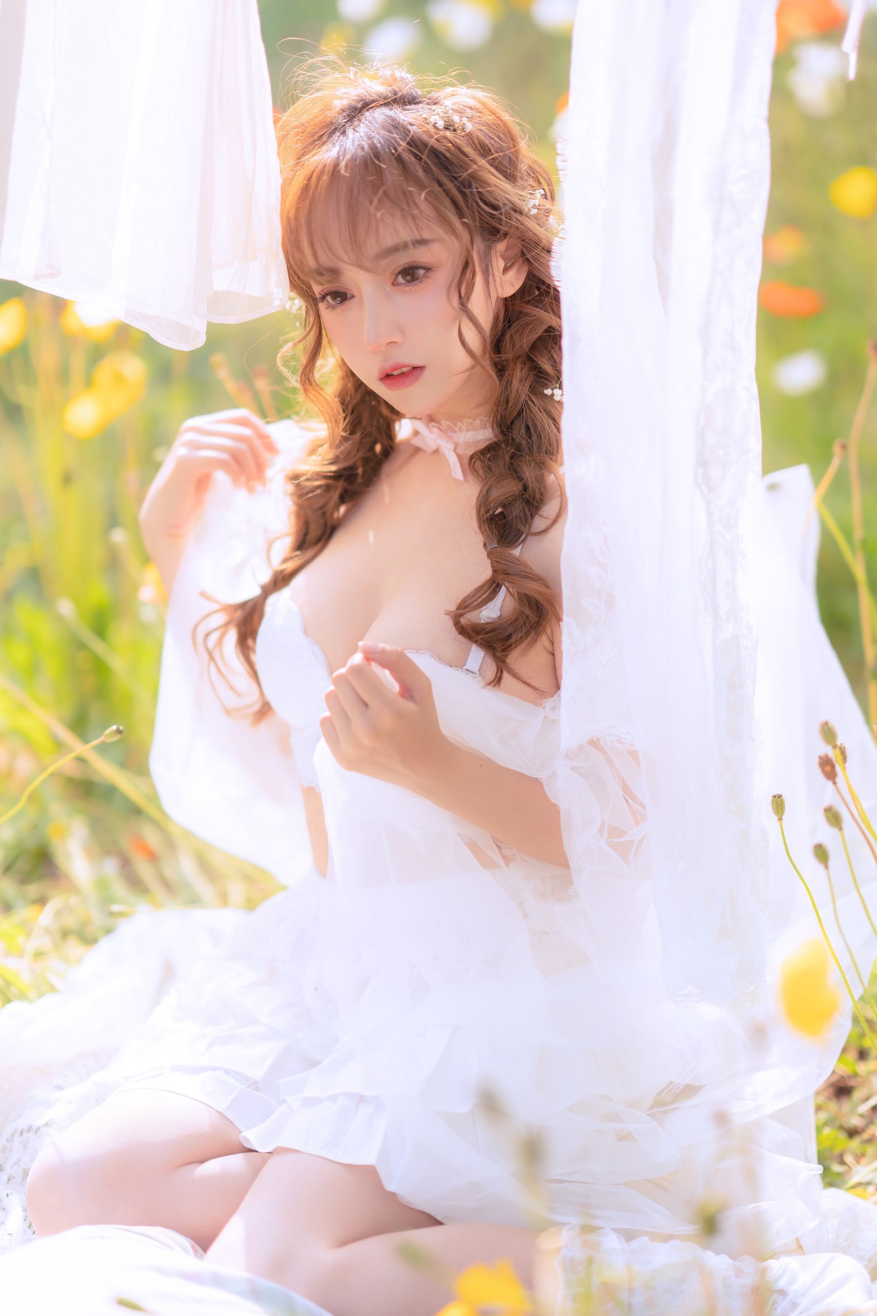 [网红COSER写真] 斗鱼米线线sama写真 - 夏日限定 晒衣服