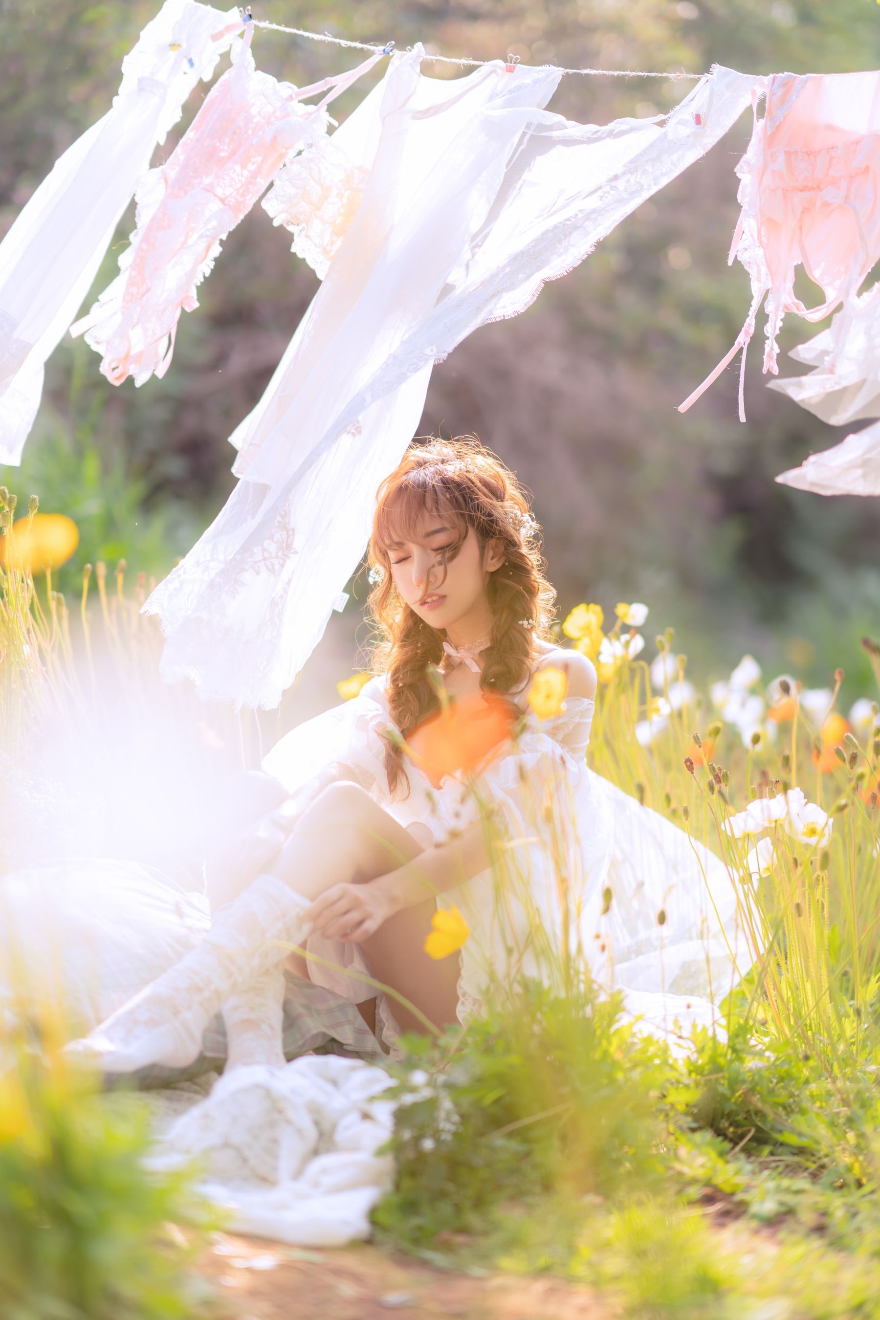 [网红COSER写真] 斗鱼米线线sama写真 - 夏日限定 晒衣服