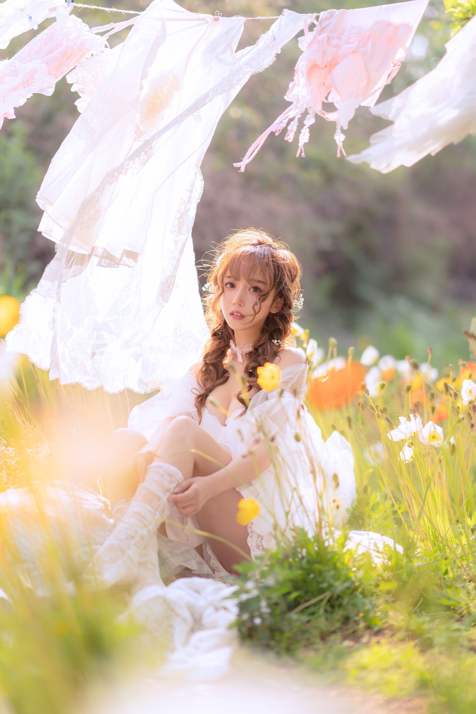 [网红COSER写真] 斗鱼米线线sama写真 - 夏日限定 晒衣服
