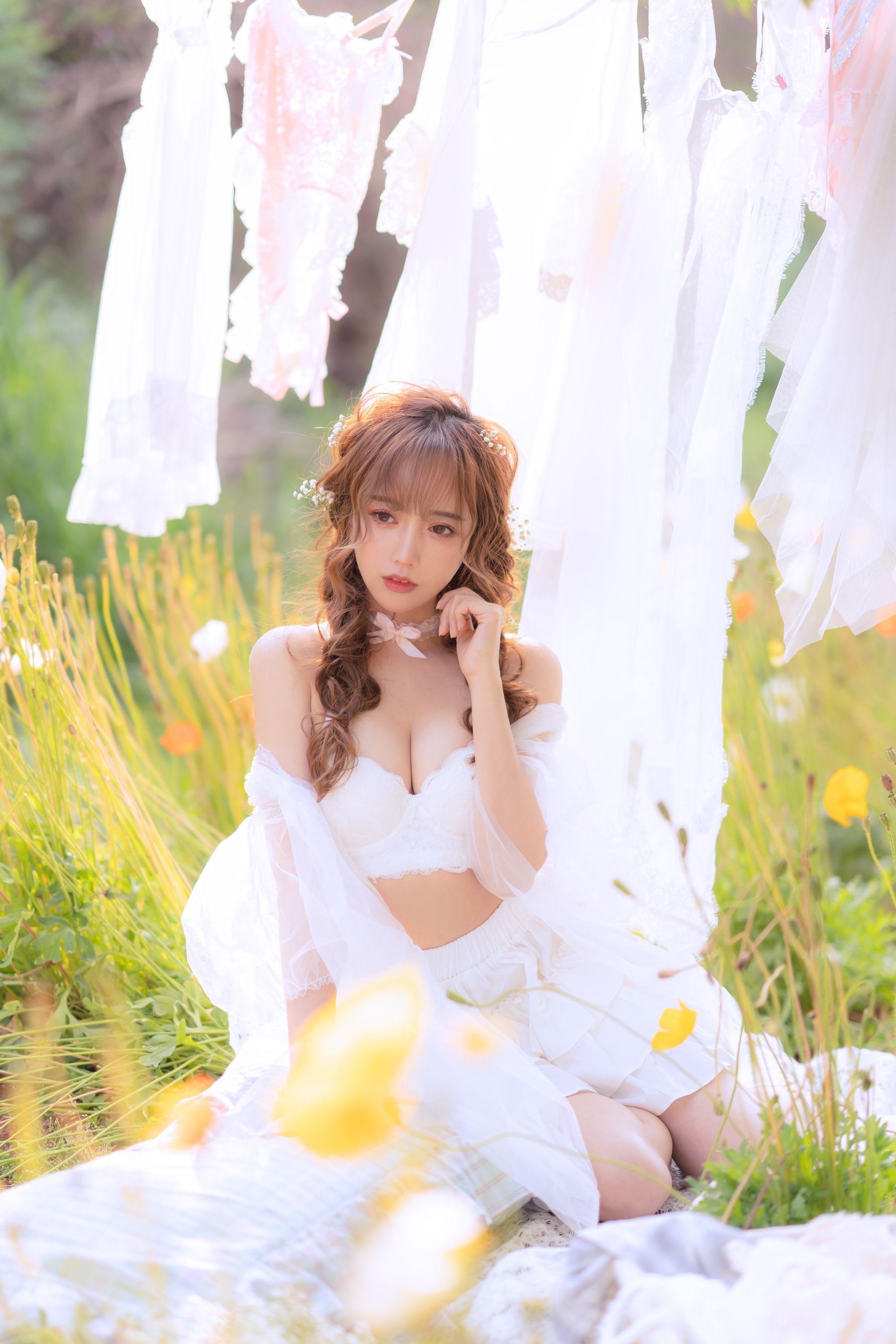 [网红COSER写真] 斗鱼米线线sama写真 - 夏日限定 晒衣服