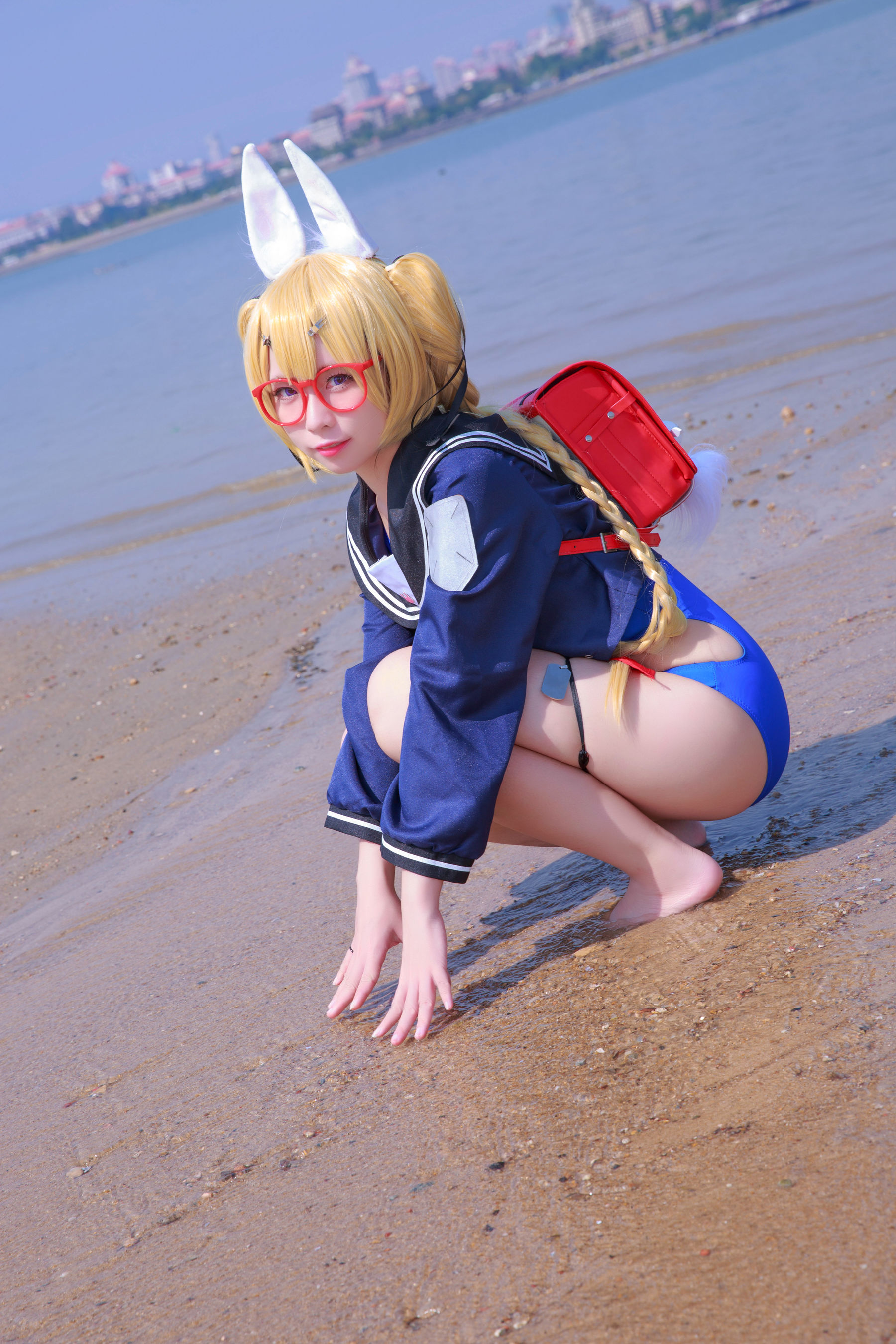 [网红COSER写真] 动漫博主G44不会受伤 - 旋风校服