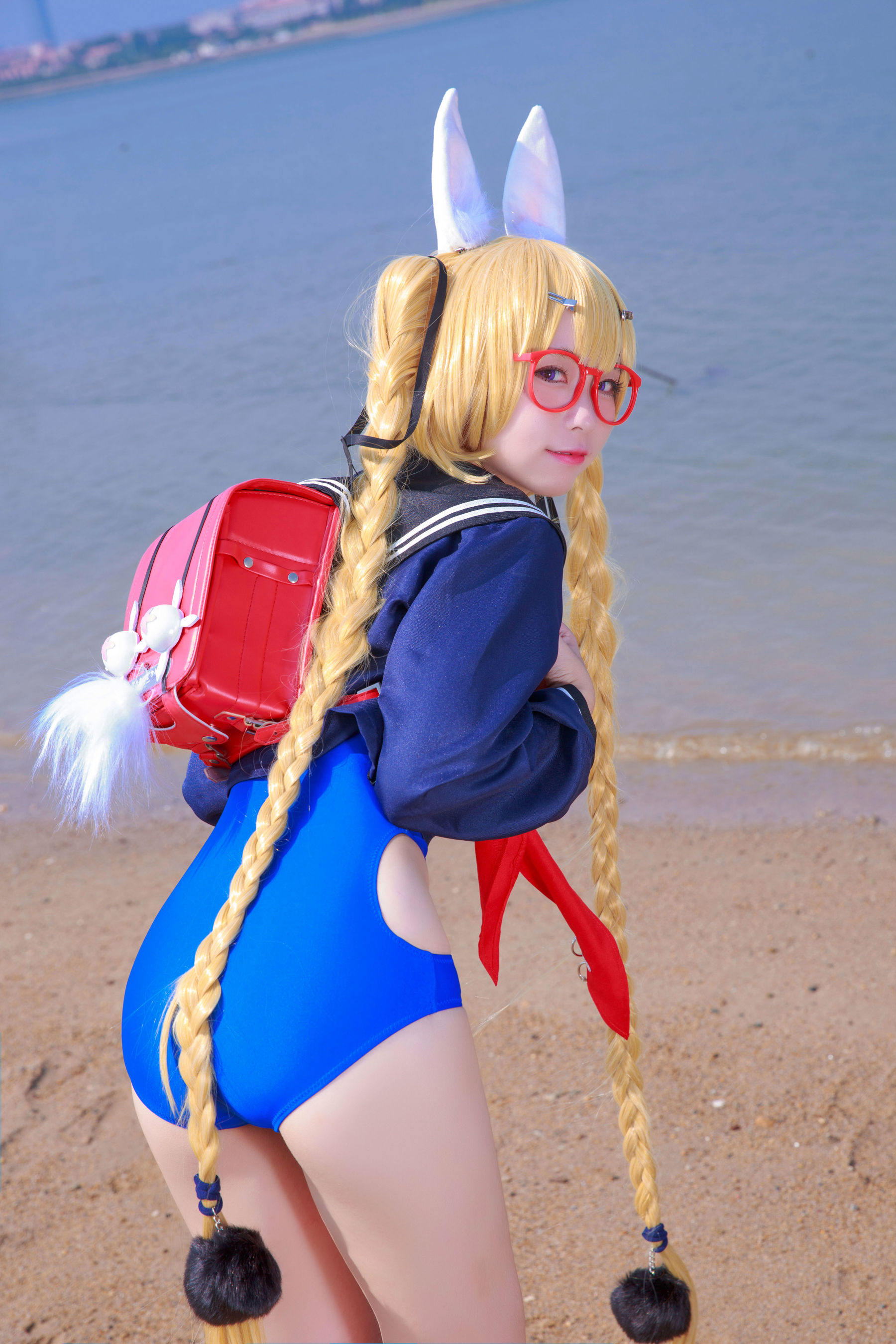 [网红COSER写真] 动漫博主G44不会受伤 - 旋风校服