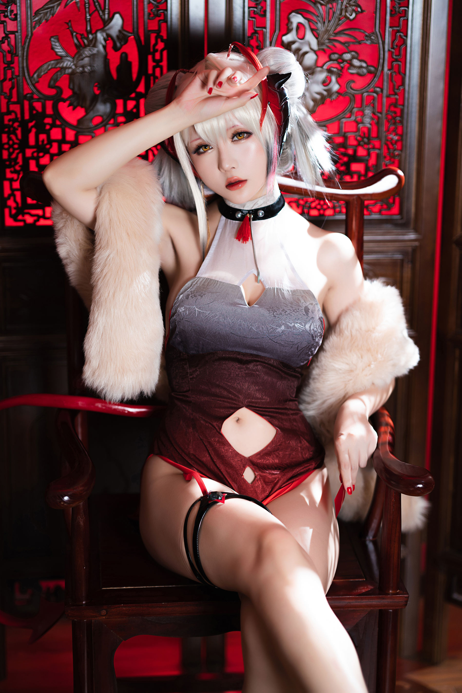 [网红COSER写真] Coser小姐姐星之迟迟 - W-同人旗袍