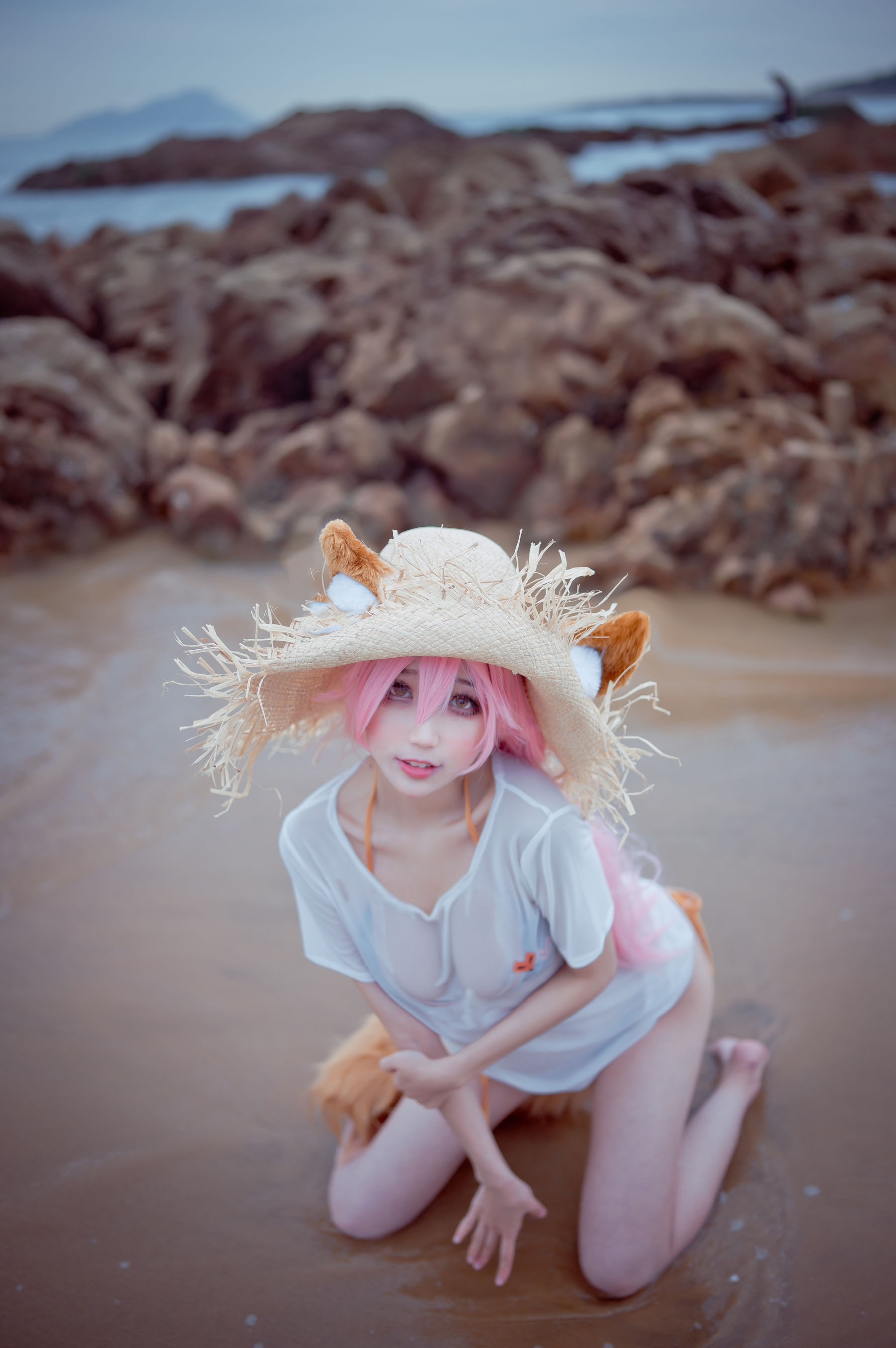 [网红COSER写真] 周叽是可爱兔兔 - 小玉泳装